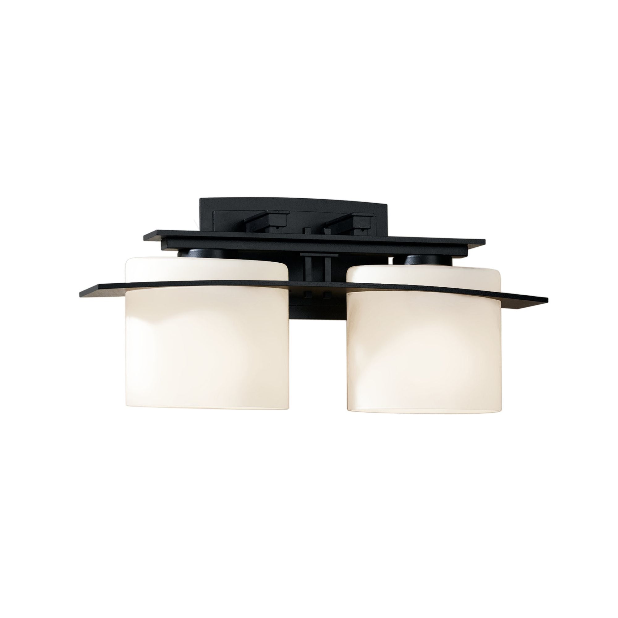 Arc Ellipse 2 Light Sconce 2-Light Opal Glass (GG) in Black