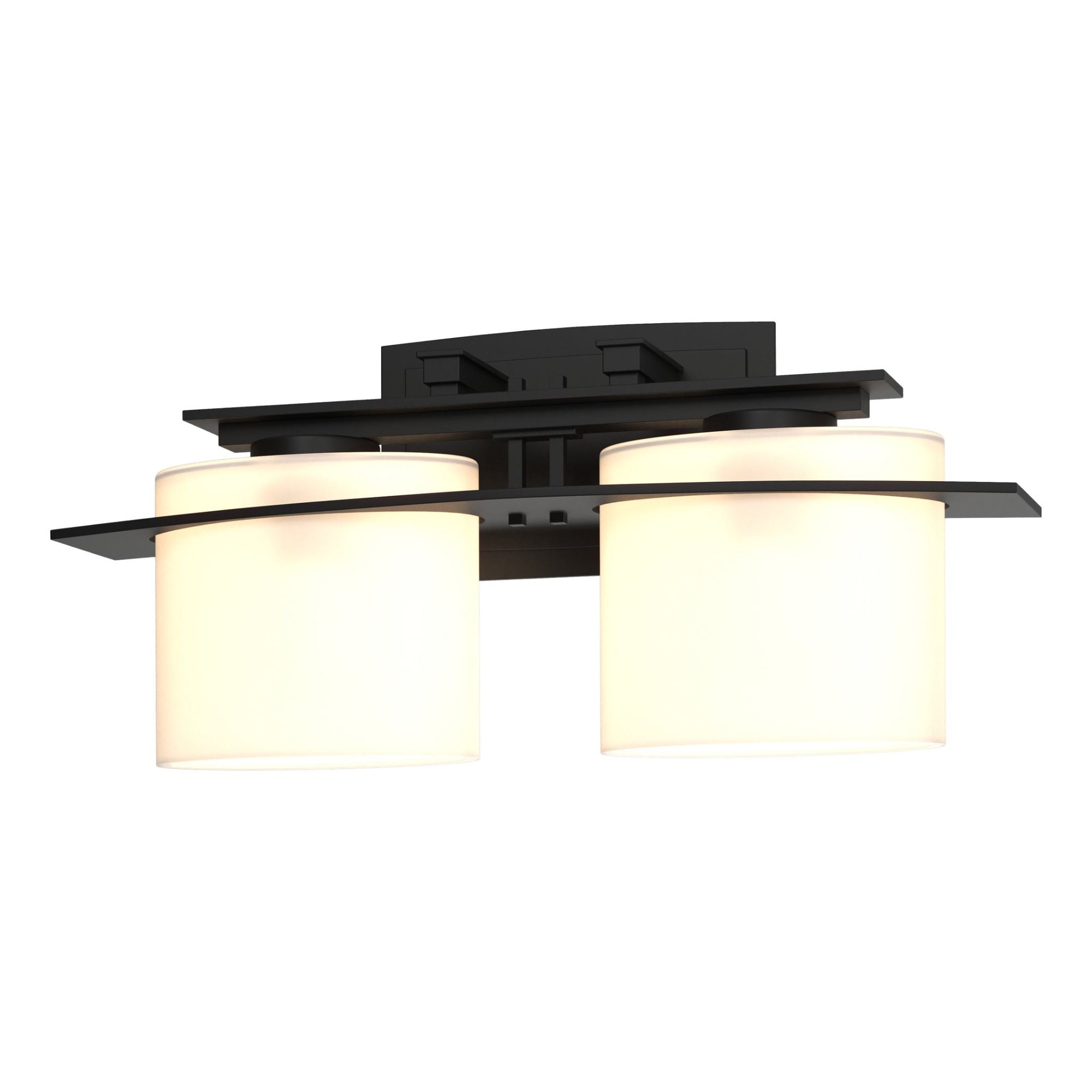 Arc Ellipse 2 Light Sconce 2-Light Opal Glass (GG) in Black