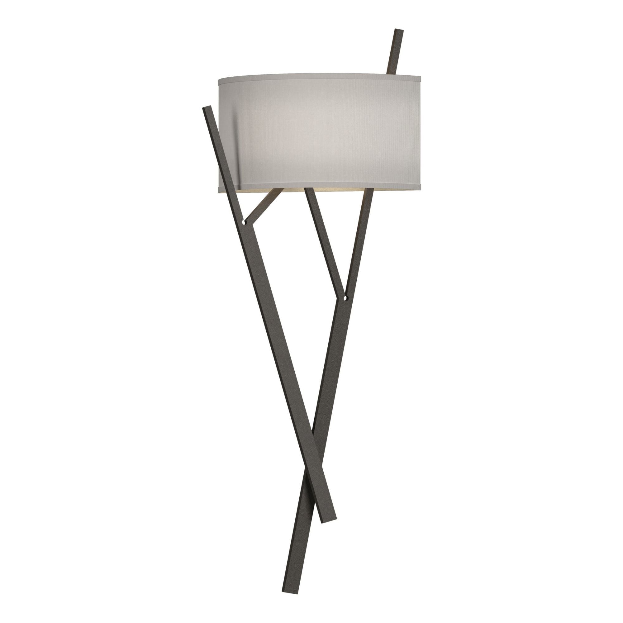 Arbo Sconce 2-Light Natural Anna Shade (SF) in Dark Smoke
