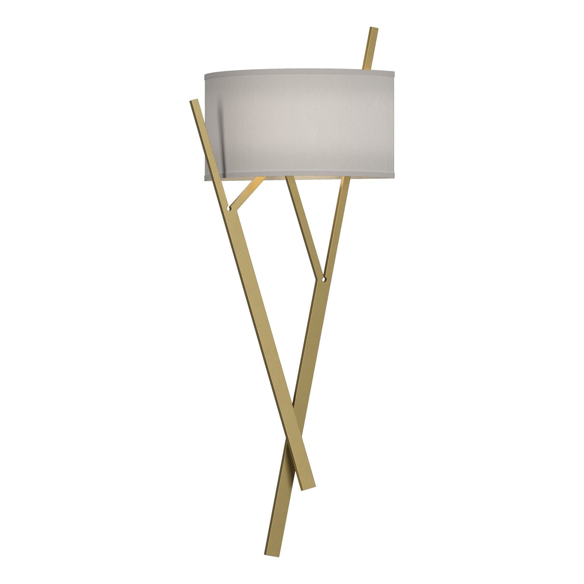 Arbo Sconce 2-Light Natural Anna Shade (SF) in Modern Brass