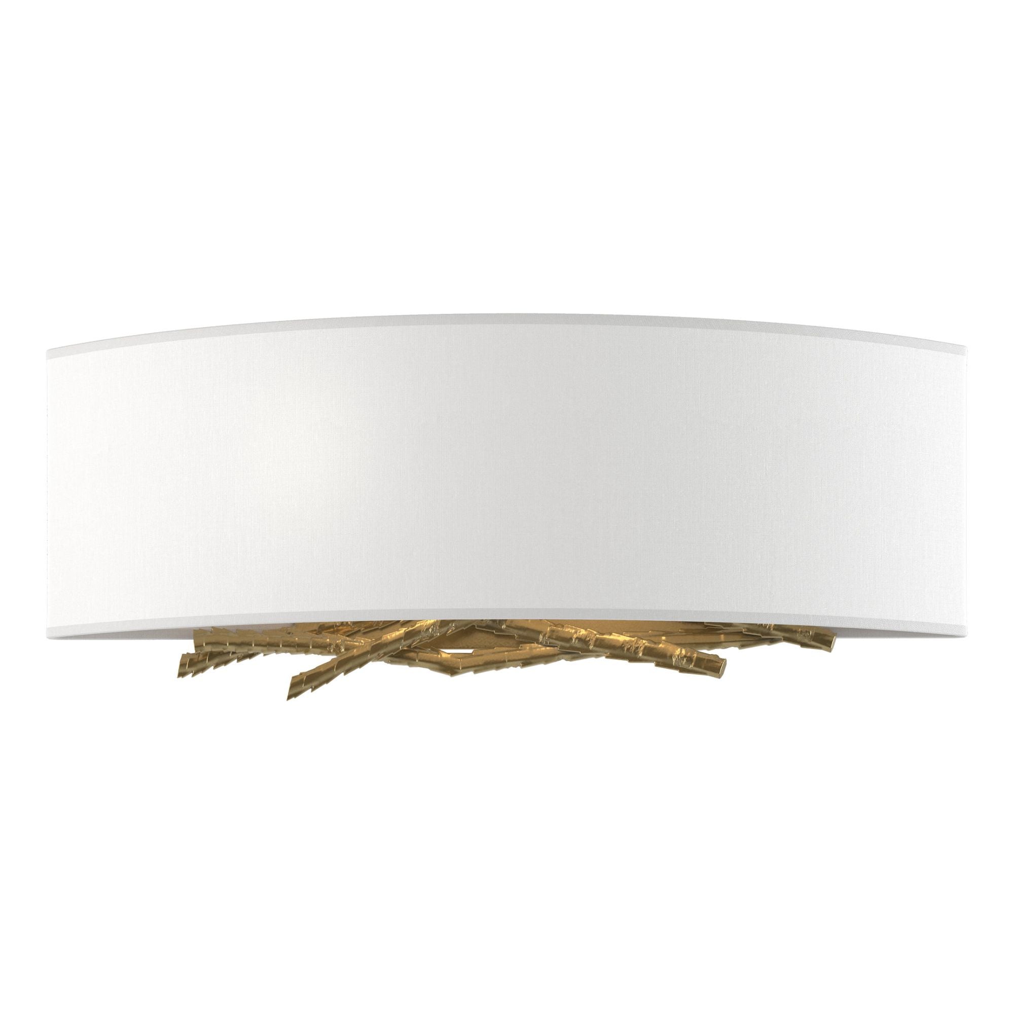 Brindille Sconce 2-Light Natural Anna Shade (SF) in Modern Brass