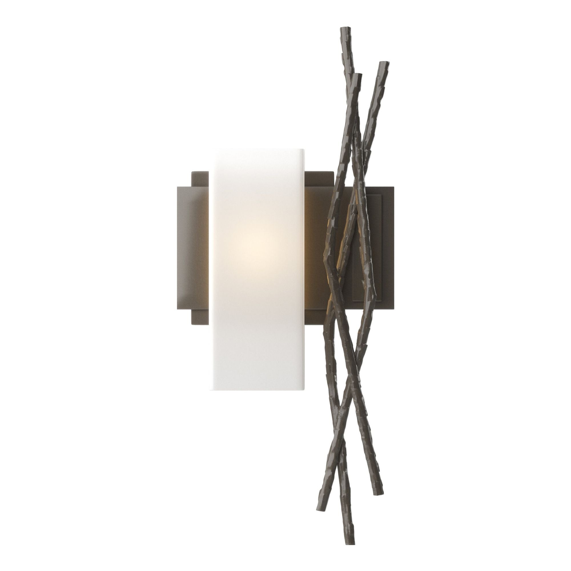 Brindille Sconce 1-Light Left Facing Opal Glass (GG) in Dark Smoke