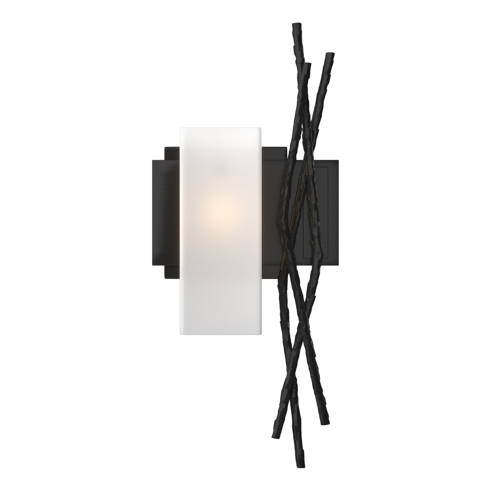 Brindille Sconce 1-Light Left Facing Opal Glass (GG) in Black