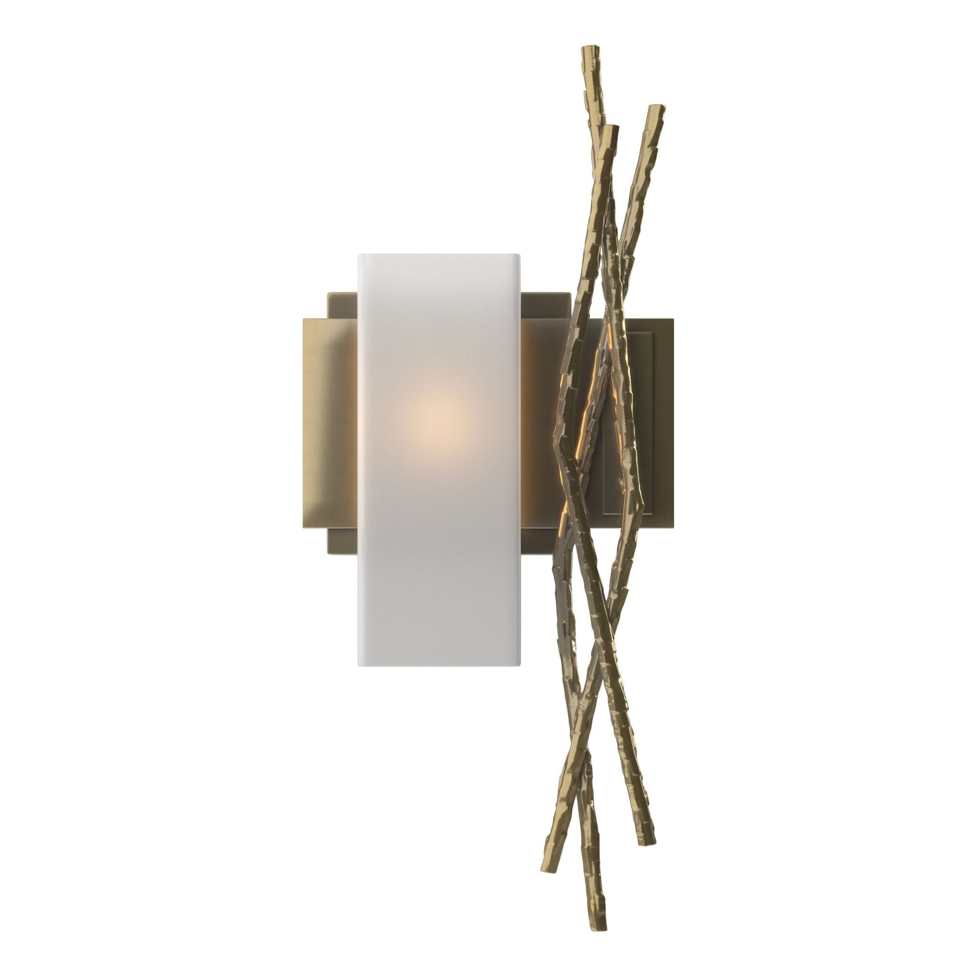 Brindille Sconce 1-Light Left Facing Opal Glass (GG) in Modern Brass