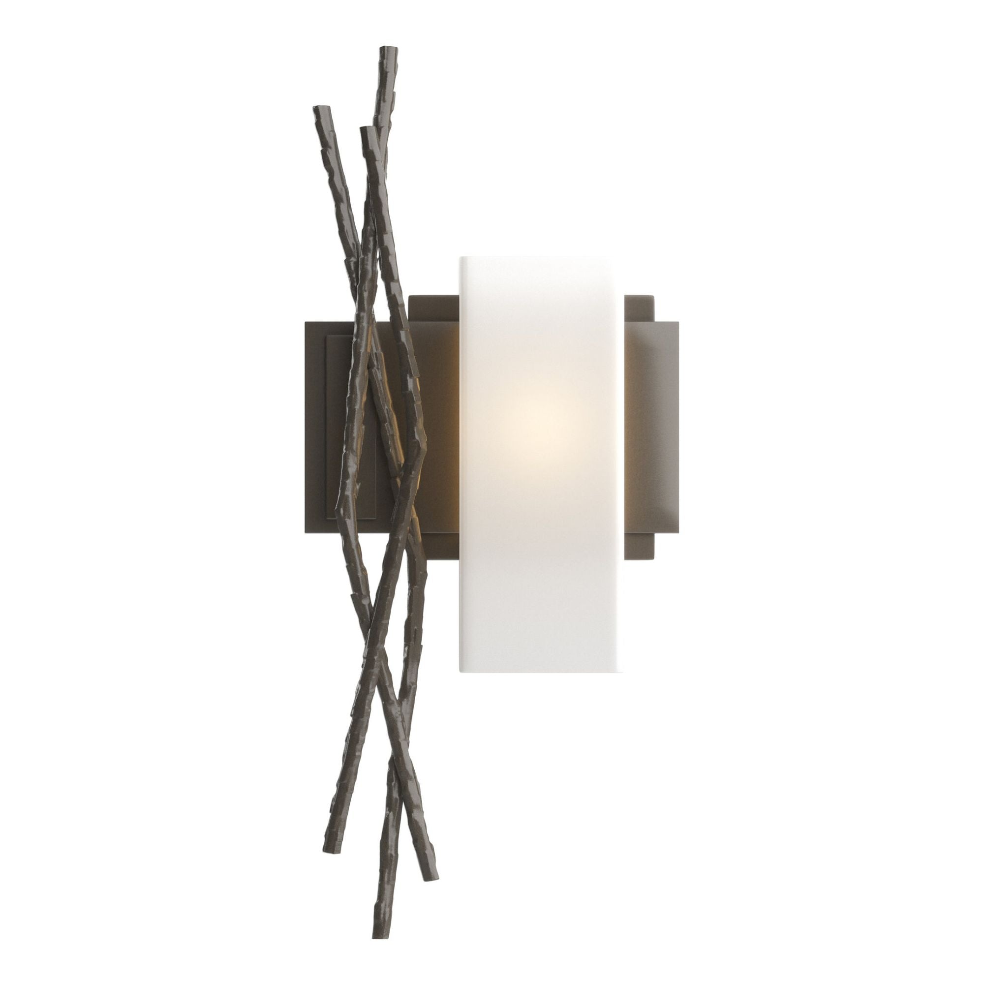 Brindille Sconce 1-Light Right Facing Opal Glass (GG) in Dark Smoke