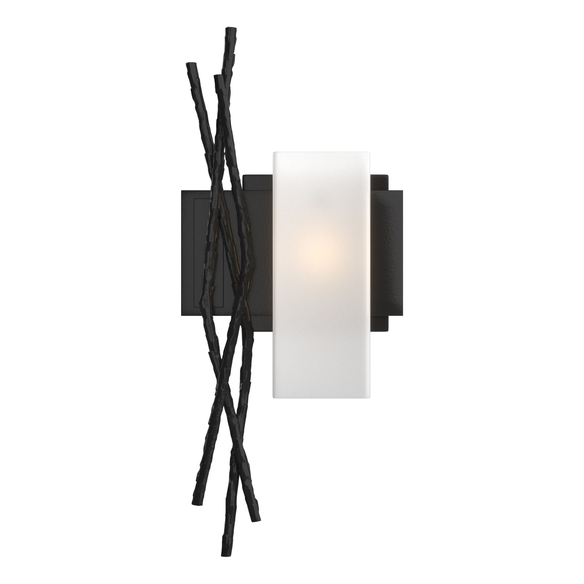 Brindille Sconce 1-Light Right Facing Opal Glass (GG) in Black