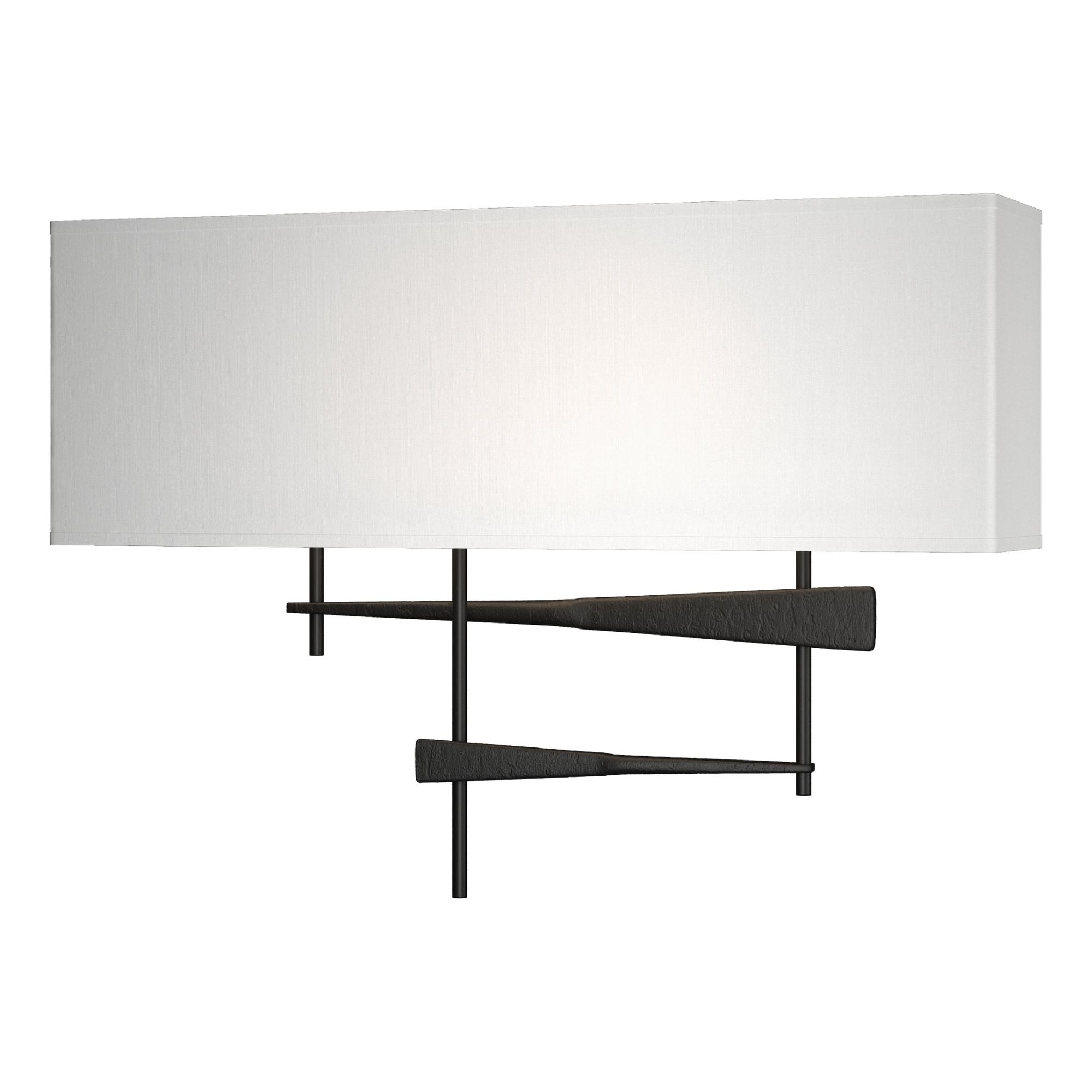 Cavaletti Sconce 2-Light Natural Anna Shade (SF) in Black