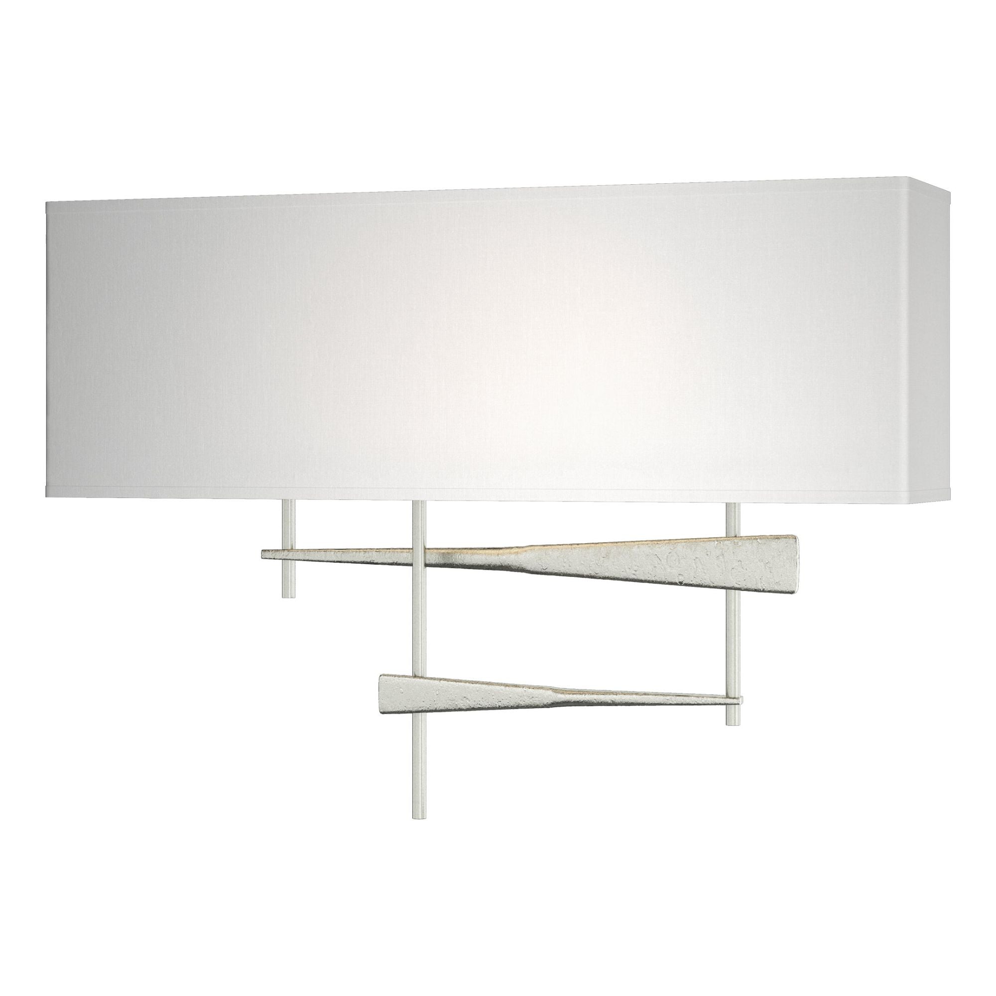 Cavaletti Sconce 2-Light Natural Anna Shade (SF) in Sterling
