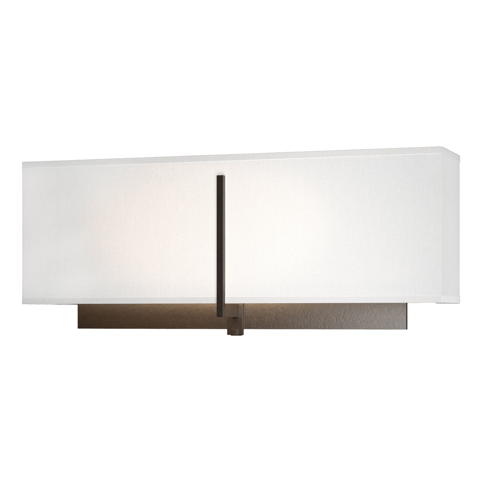 Exos Square Sconce 2-Light Natural Anna Shade (SF) in Oil Rubbed Bronze