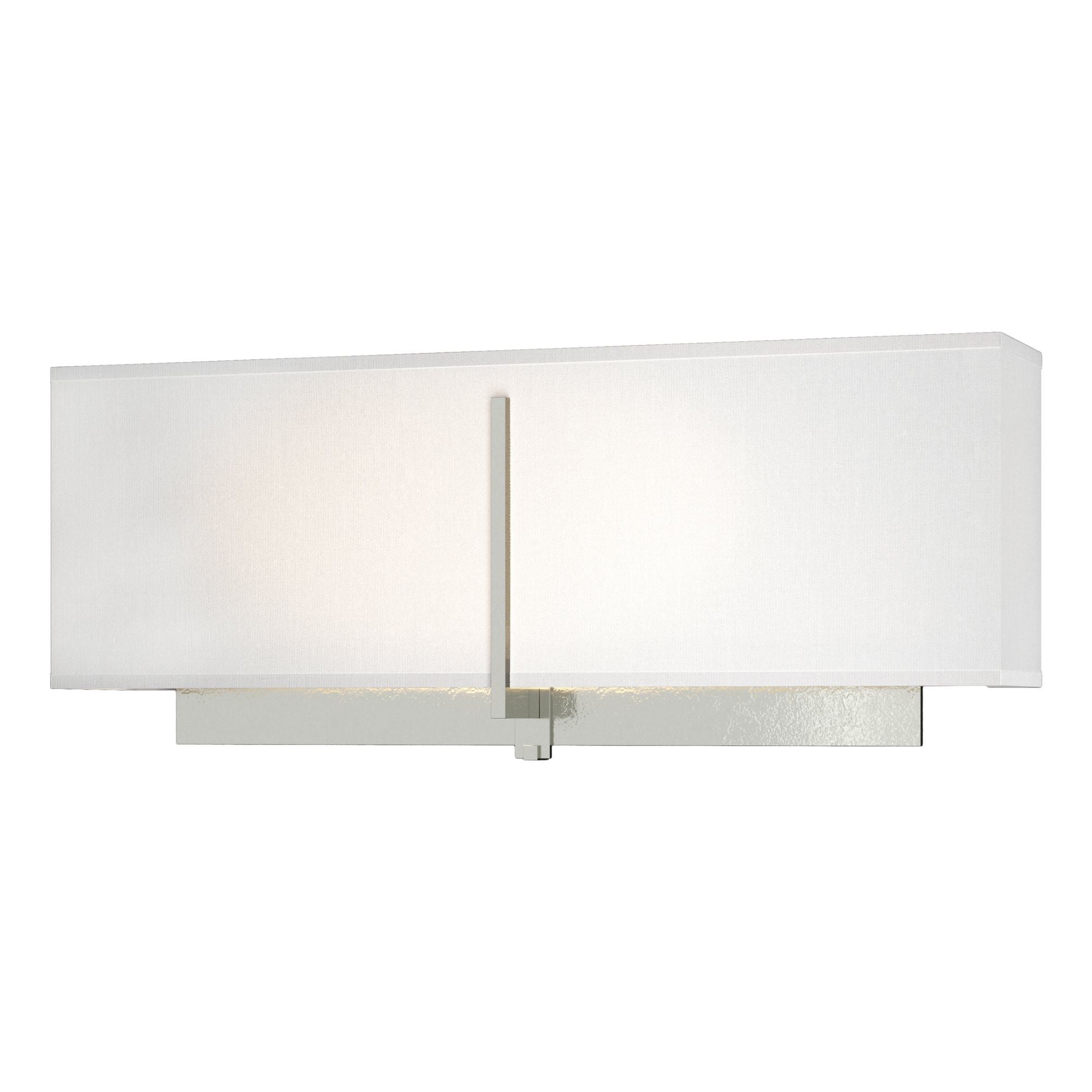 Exos Square Sconce 2-Light Natural Anna Shade (SF) in Sterling