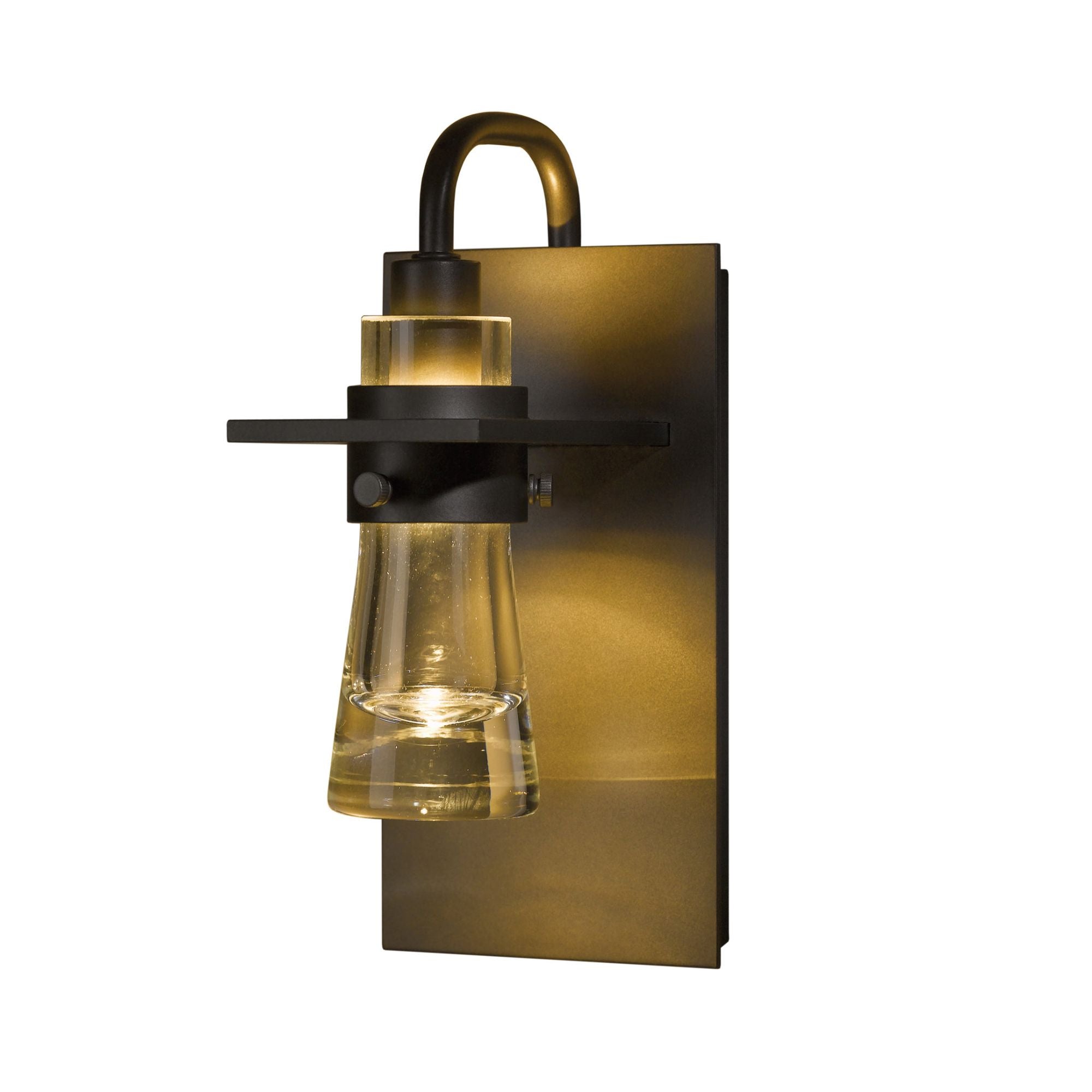 Erlenmeyer Sconce 1-Light Clear Glass (ZM) in Dark Smoke