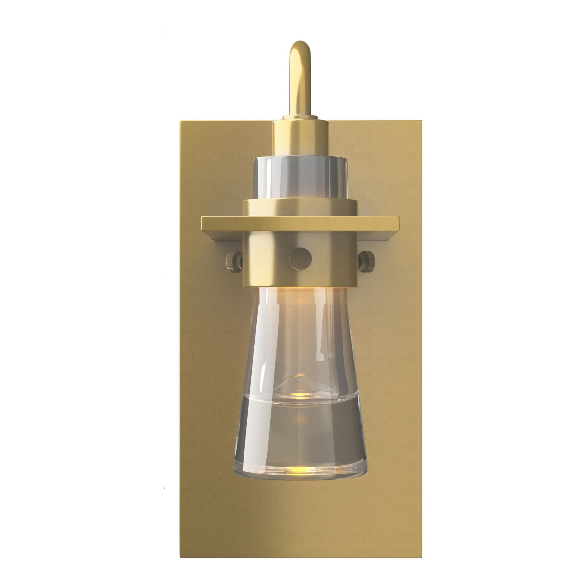 Erlenmeyer Sconce 1-Light Clear Glass (ZM) in Modern Brass