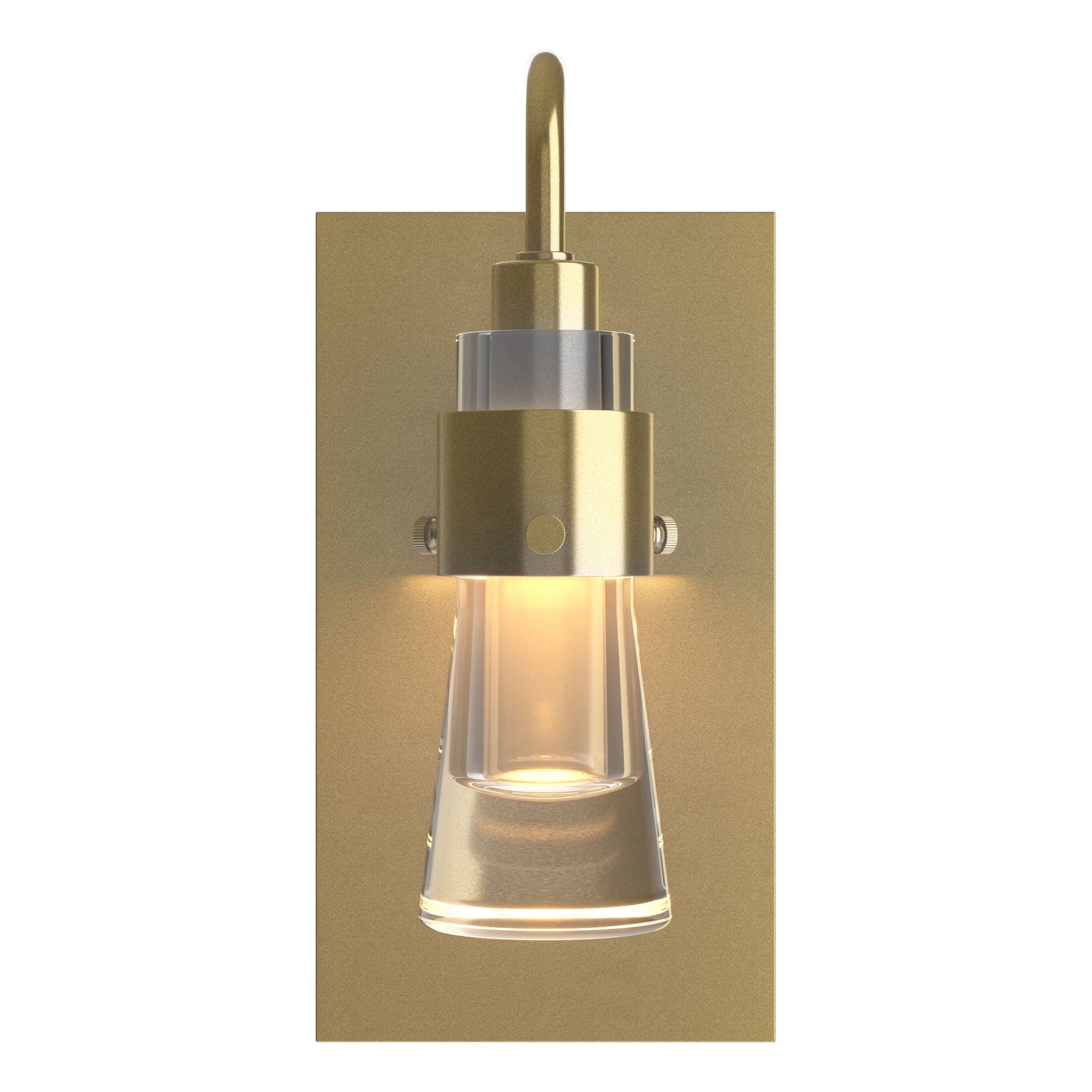 Erlenmeyer ADA Sconce 1-Light Clear Glass (ZM) in Modern Brass