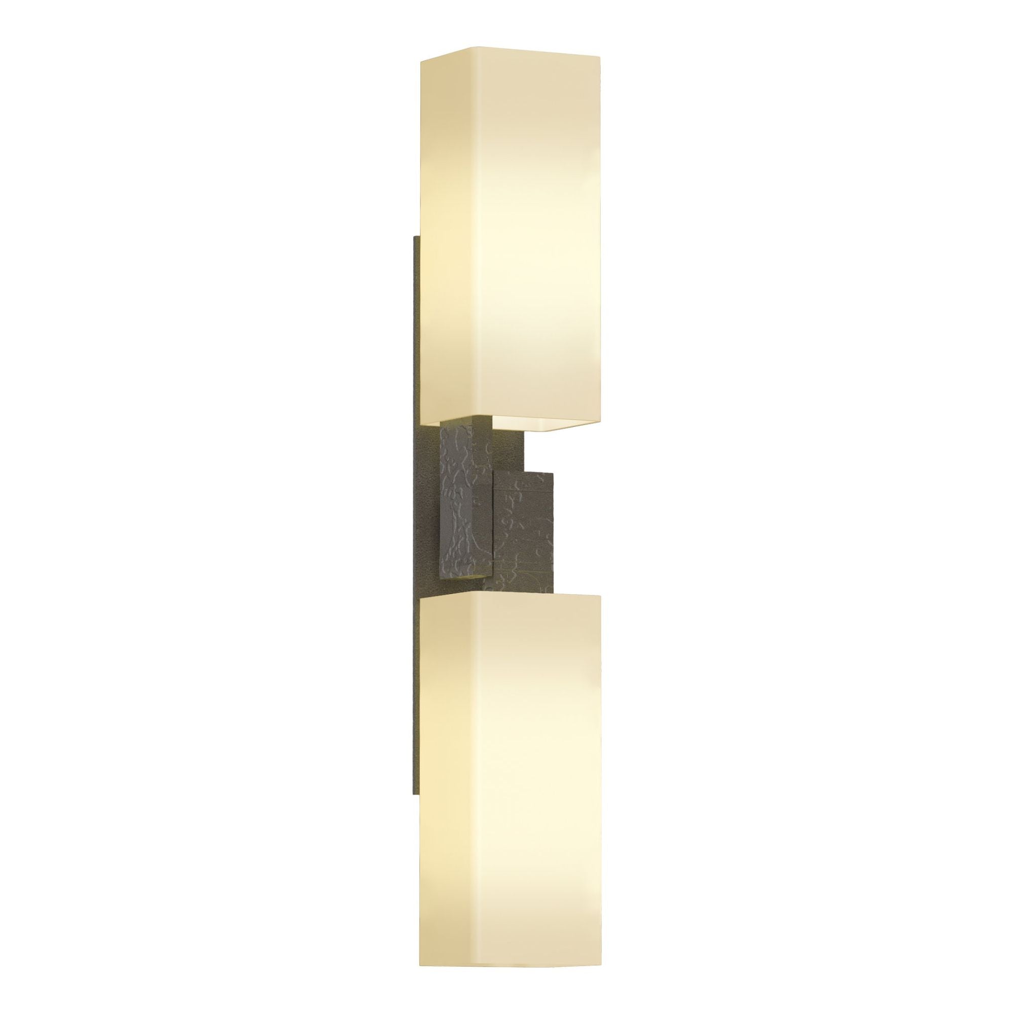 Ondrian 2 Light Sconce 2-Light Opal Glass (GG) in Dark Smoke