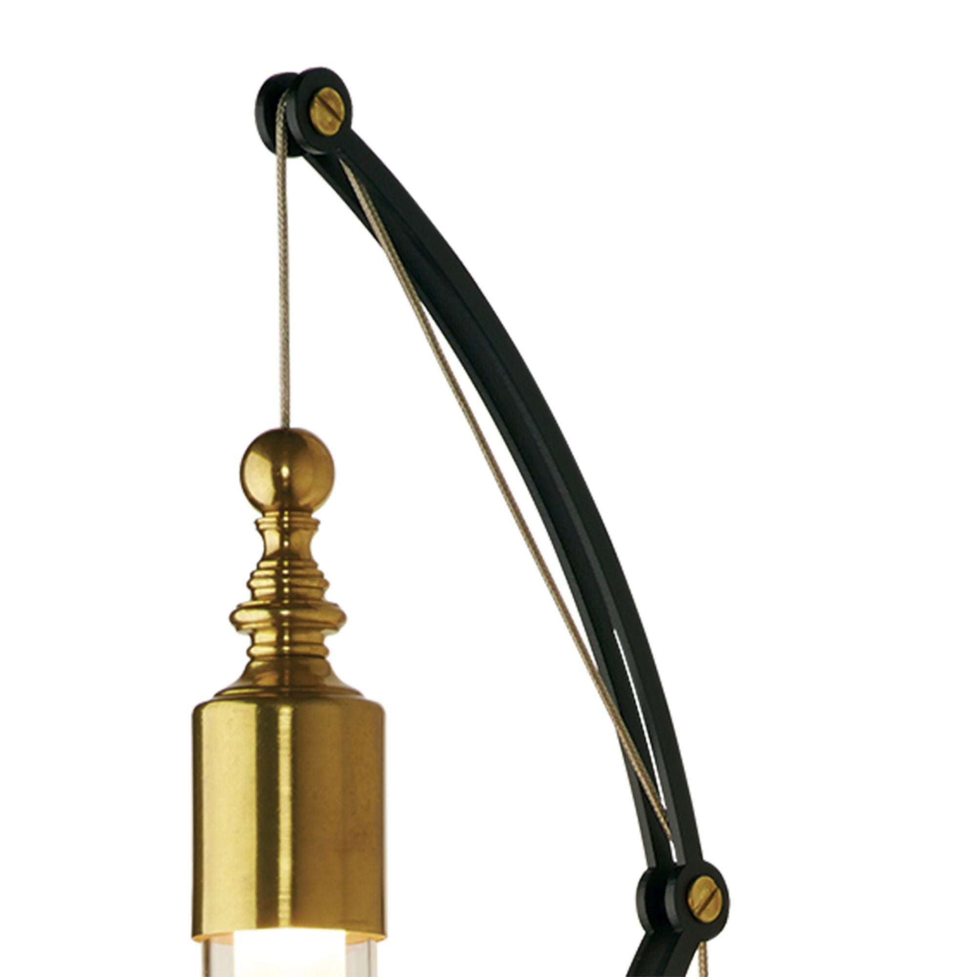 Otto Sconce 2-Light Clear Glass with Frosted Diffuser (YE) in Black with Brass Accents