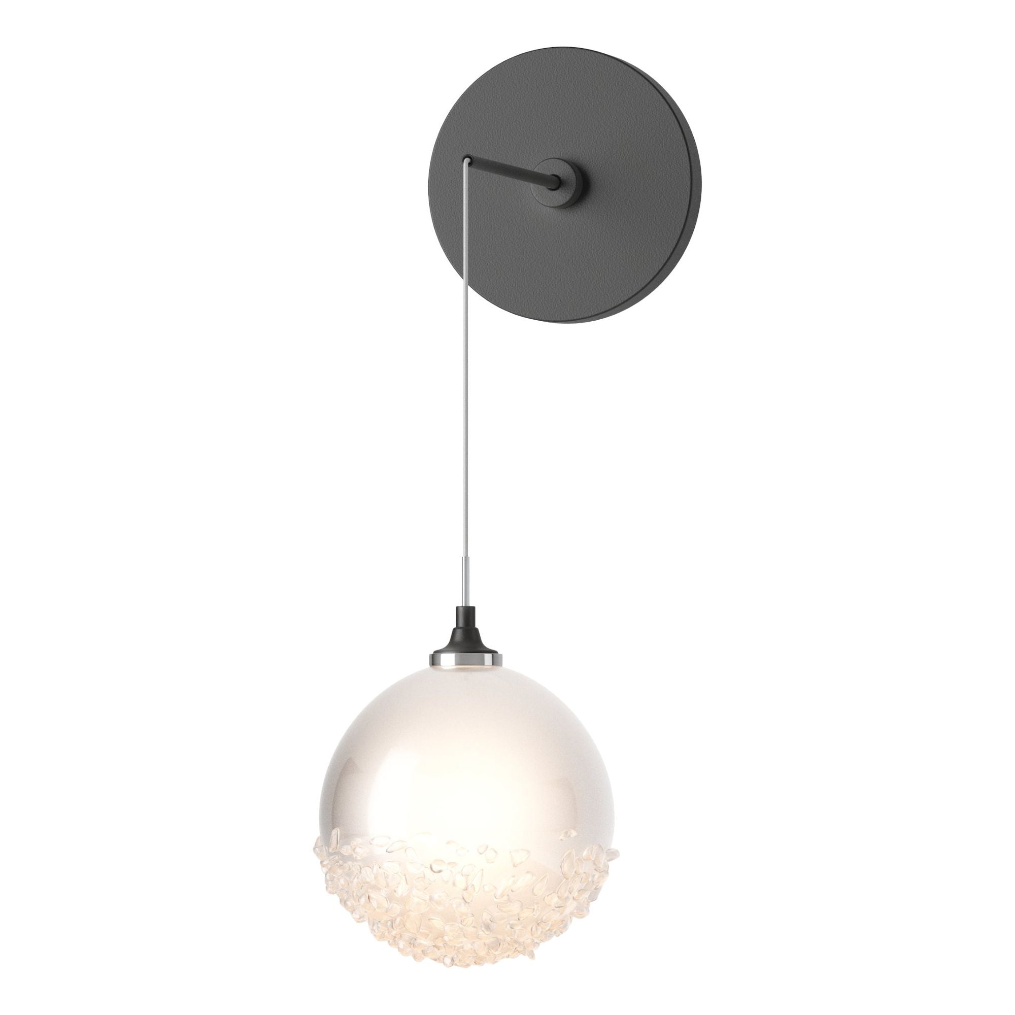 Fritz Globe Low Voltage Sconce 1-Light Frosted Glass (FD) in Black