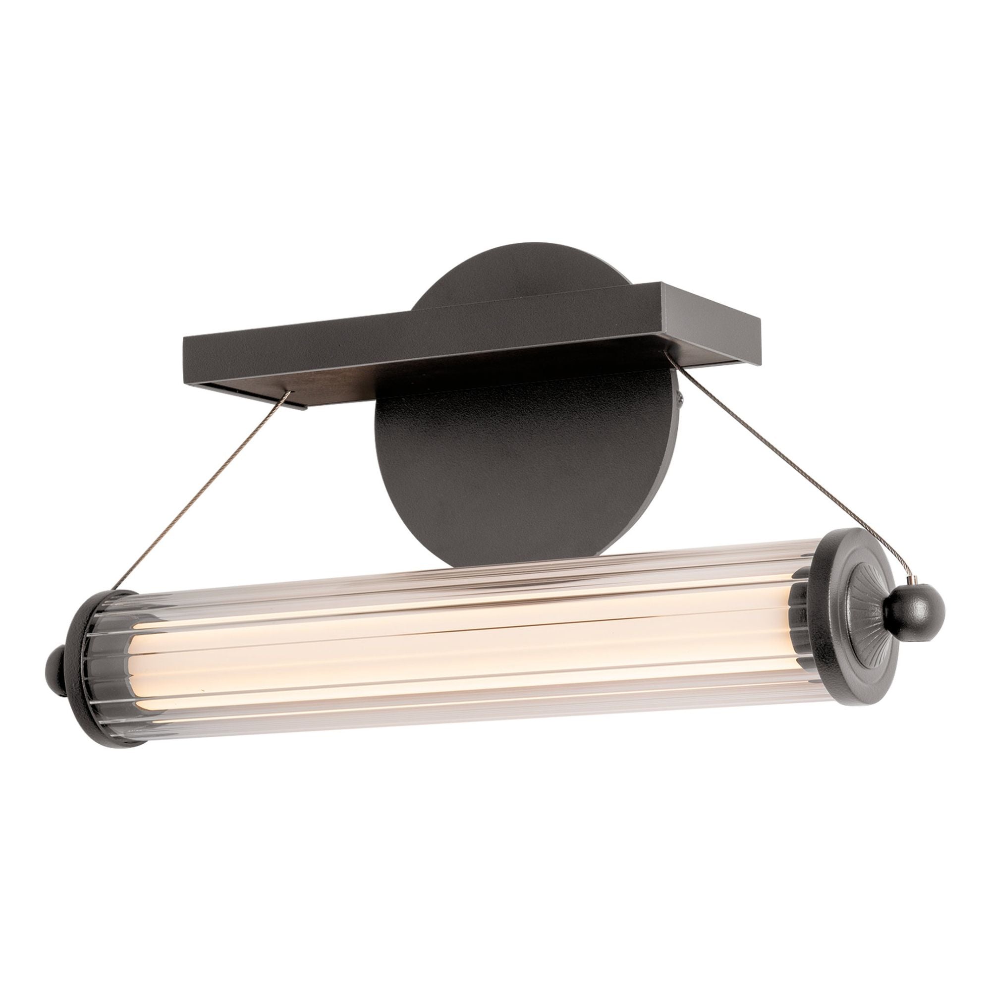 Libra LED Sconce Black Wood LED Clear Glass (ZM) in Dark Smoke