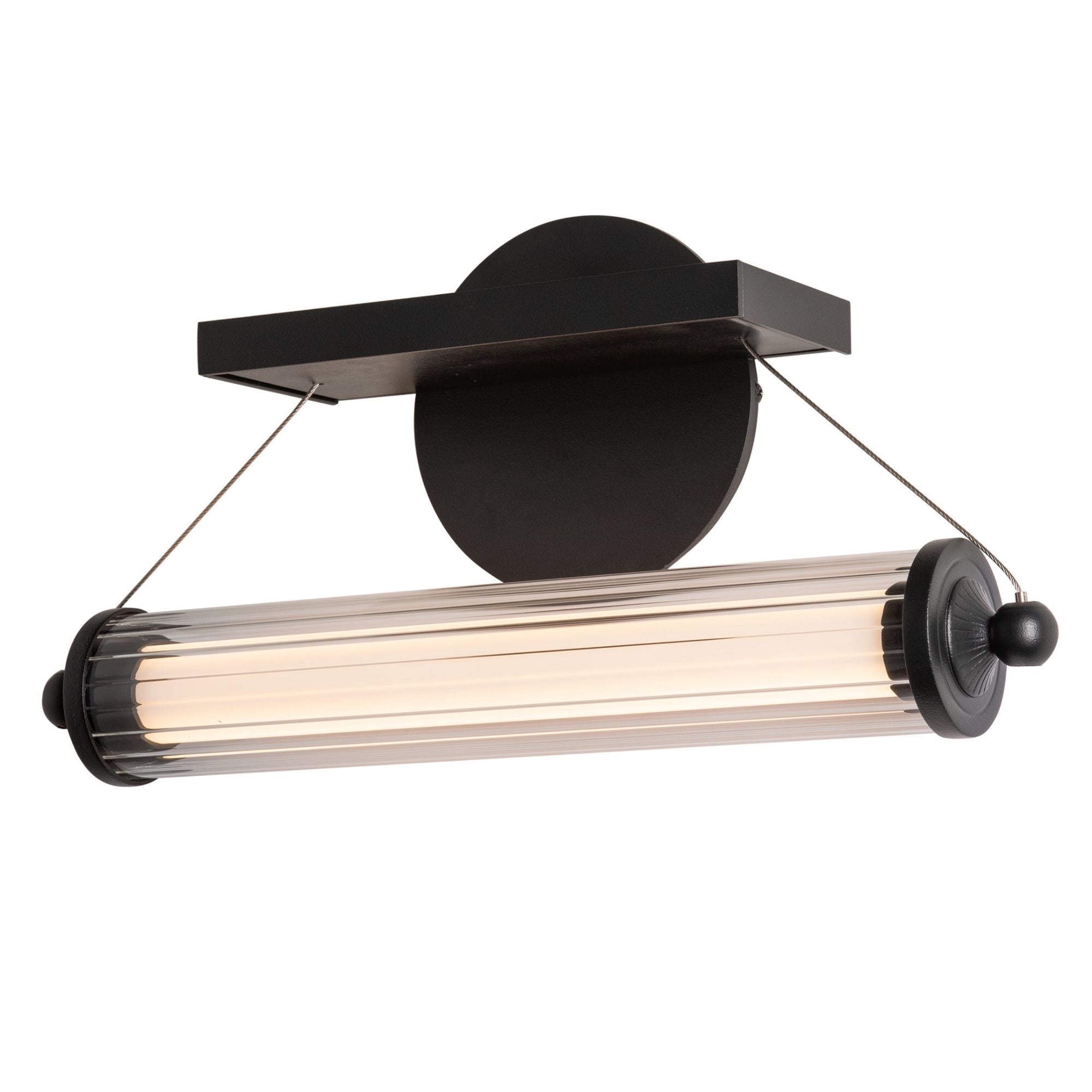 Libra LED Sconce Black Wood LED Clear Glass (ZM) in Black