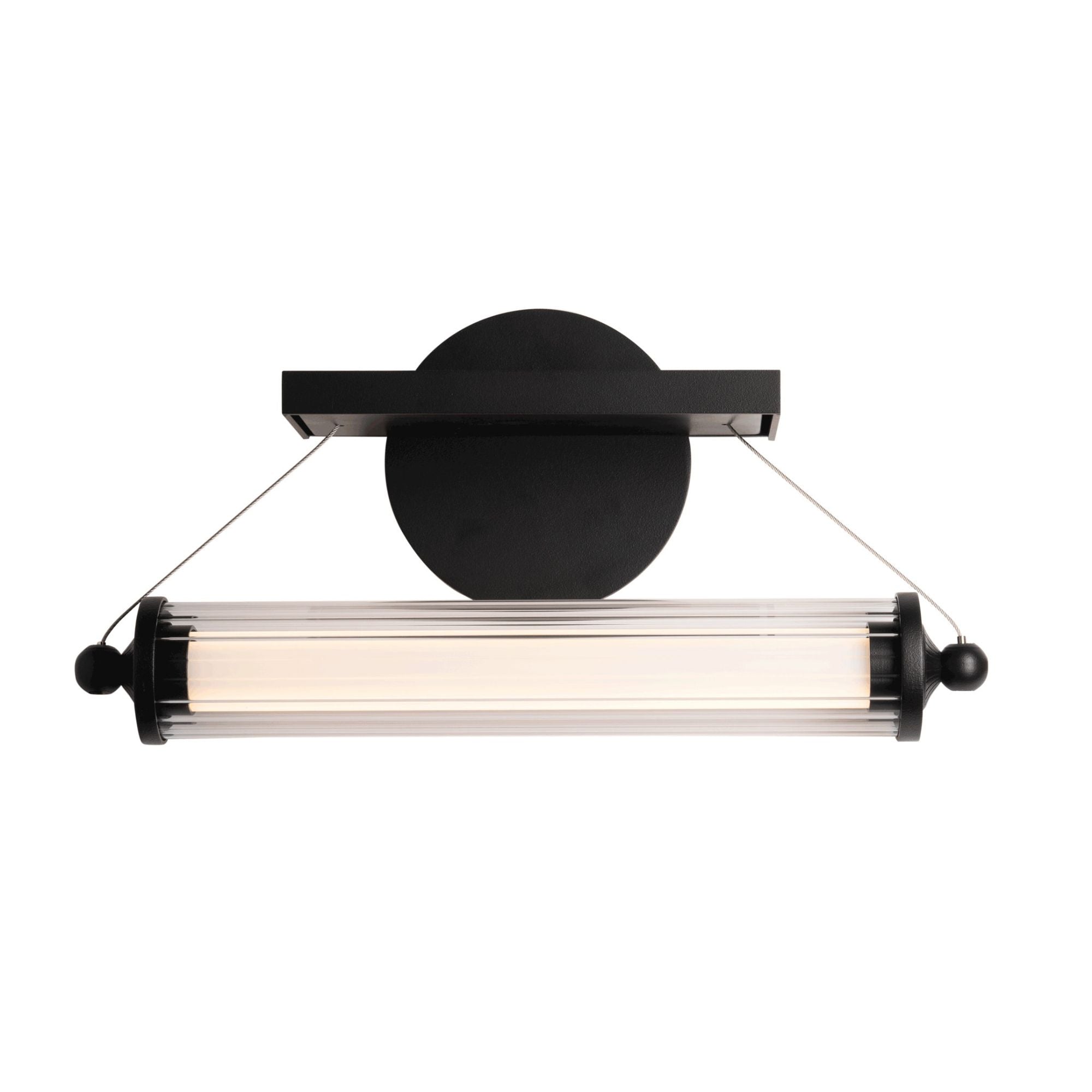 Libra LED Sconce Black Wood LED Clear Glass (ZM) in Black