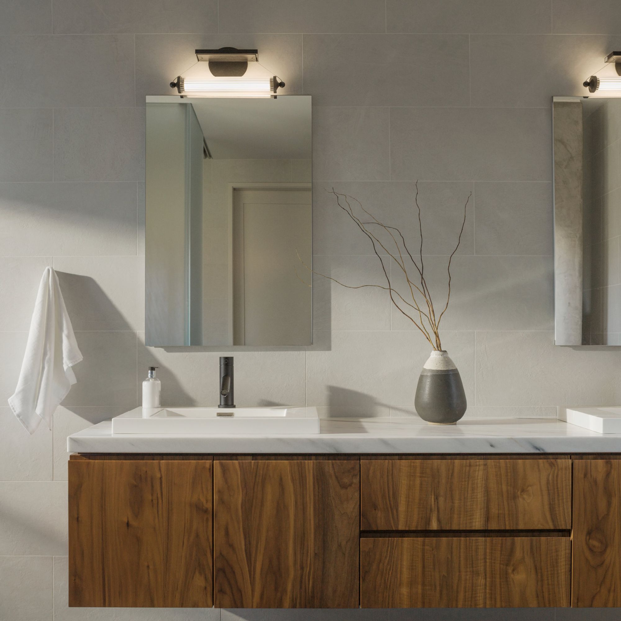 Libra LED Sconce Black Wood LED Clear Glass (ZM) in Black