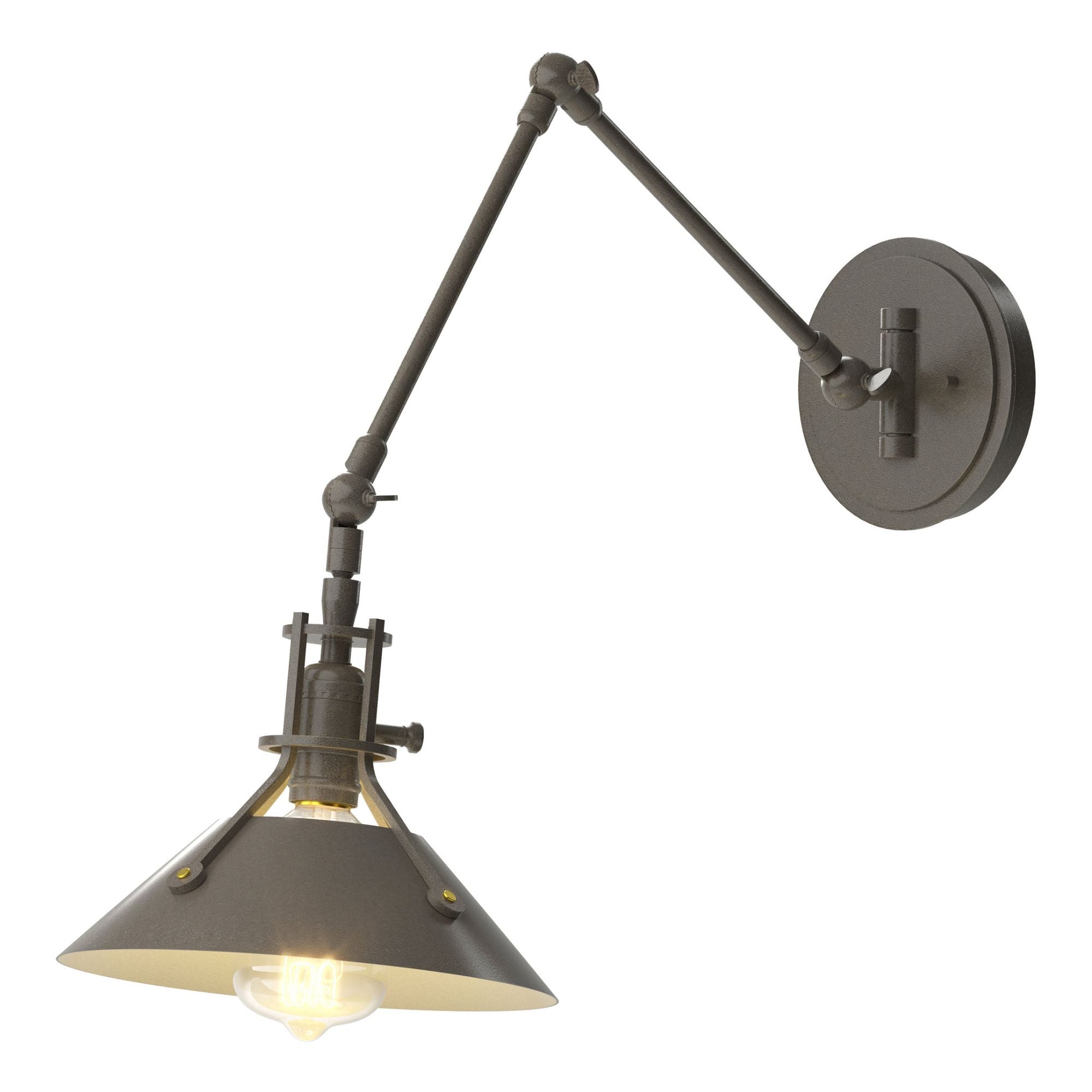 Henry Sconce 1-Light Dark Smoke Accent in Dark Smoke - Dimmer on Socket