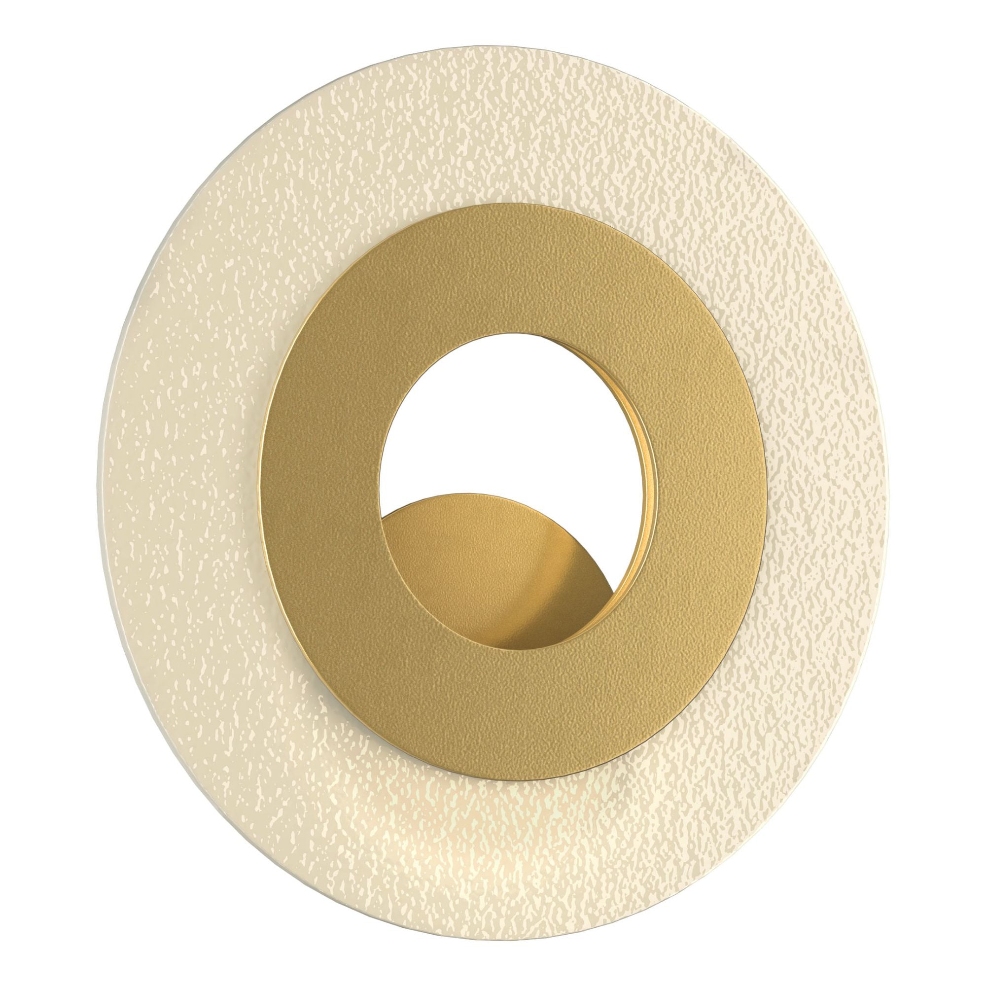 Orbit Small LED Sconce LED 13" Clear Textured Glass (YW) in Modern Brass