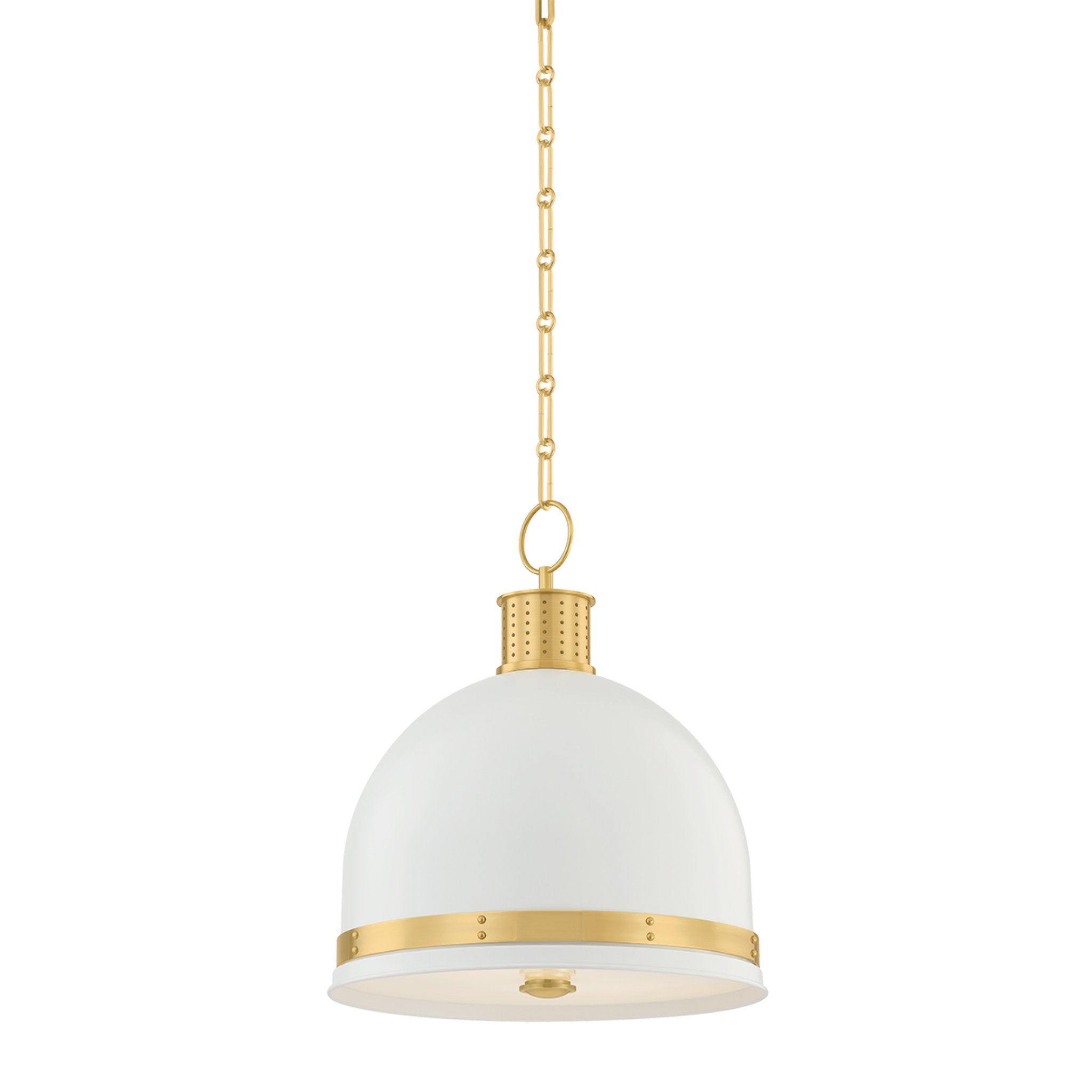 Briscoe 2-Light Pendant in Aged Brass 15W x 17.5H