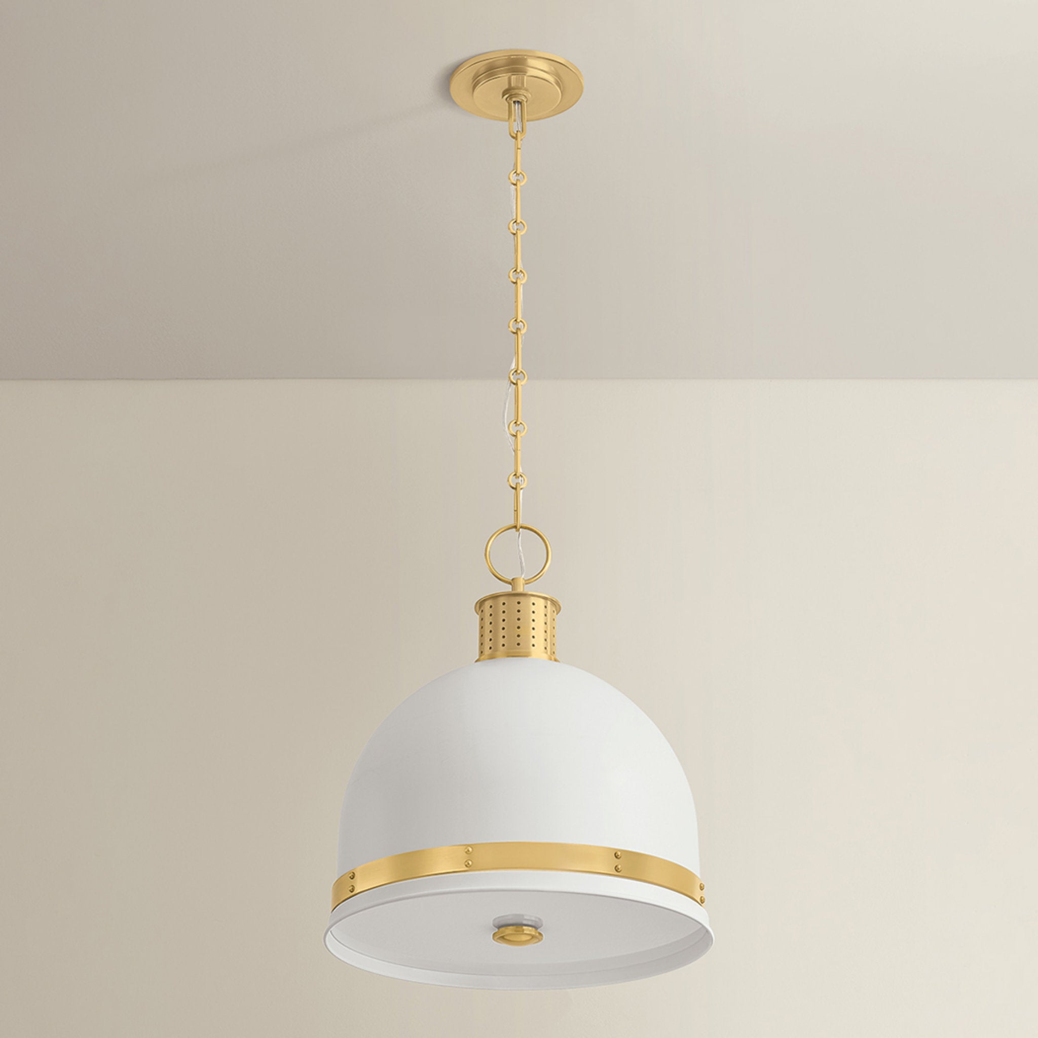 Briscoe 2-Light Pendant in Aged Brass 15W x 17.5H