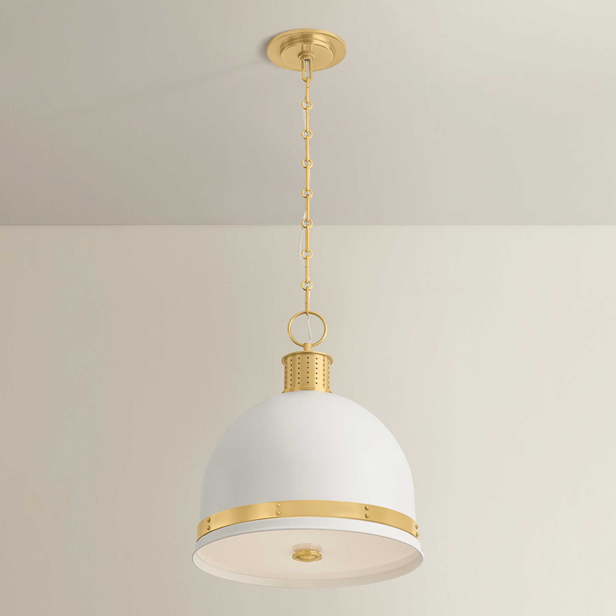 Briscoe 2-Light Pendant in Aged Brass 15W x 17.5H