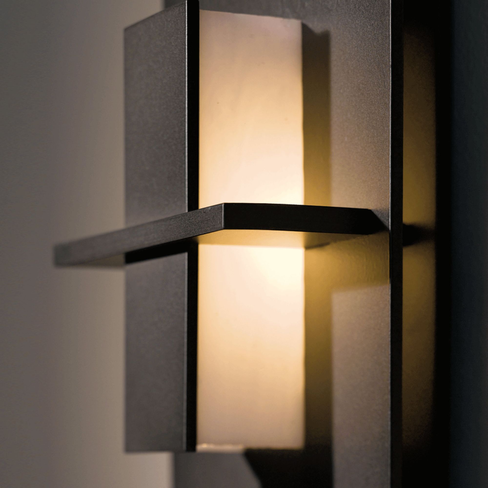 Aperture Vertical Sconce 1-Light White Art Glass (BB) in Dark Smoke