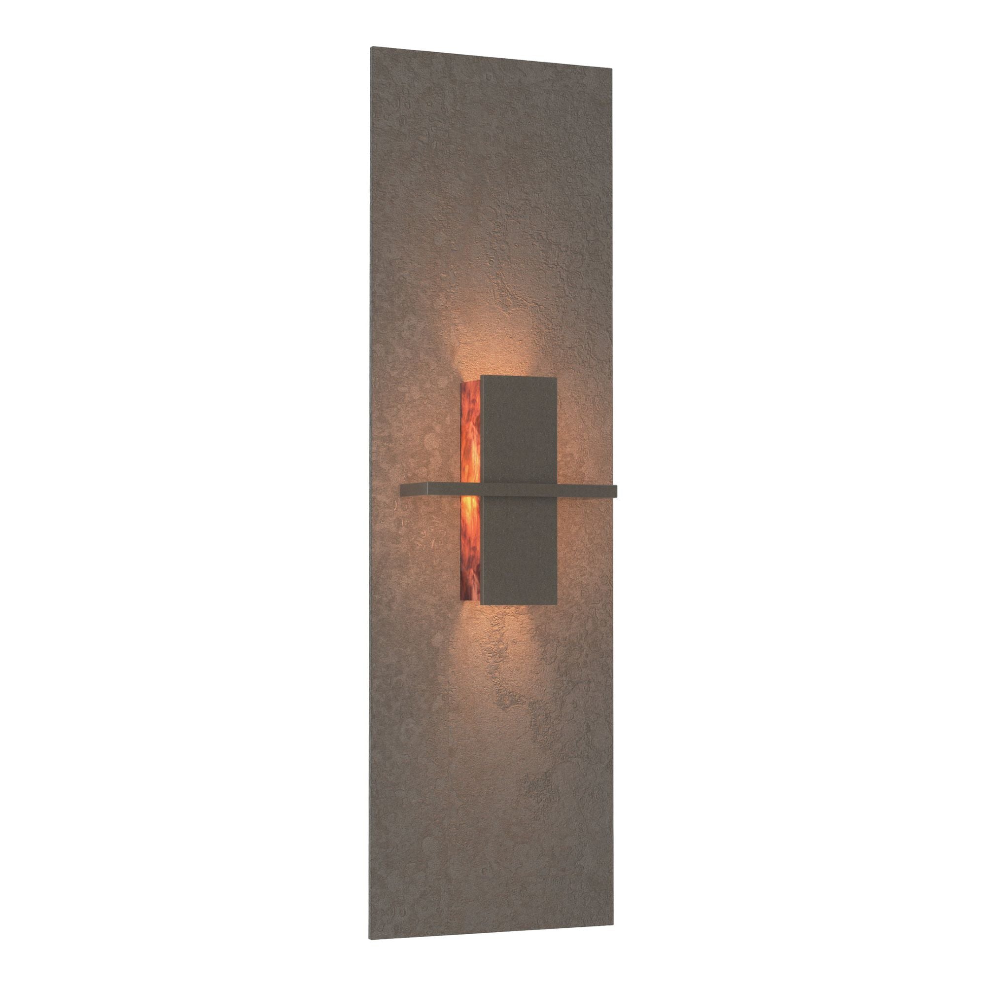 Aperture Vertical Sconce 1-Light Topaz Glass (ZB) in Dark Smoke