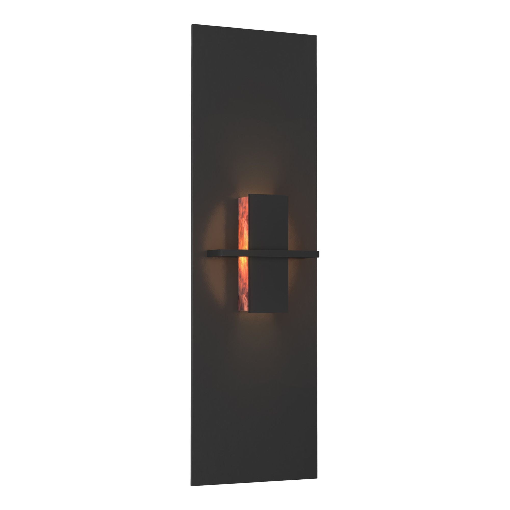 Aperture Vertical Sconce 1-Light Topaz Glass (ZB) in Black