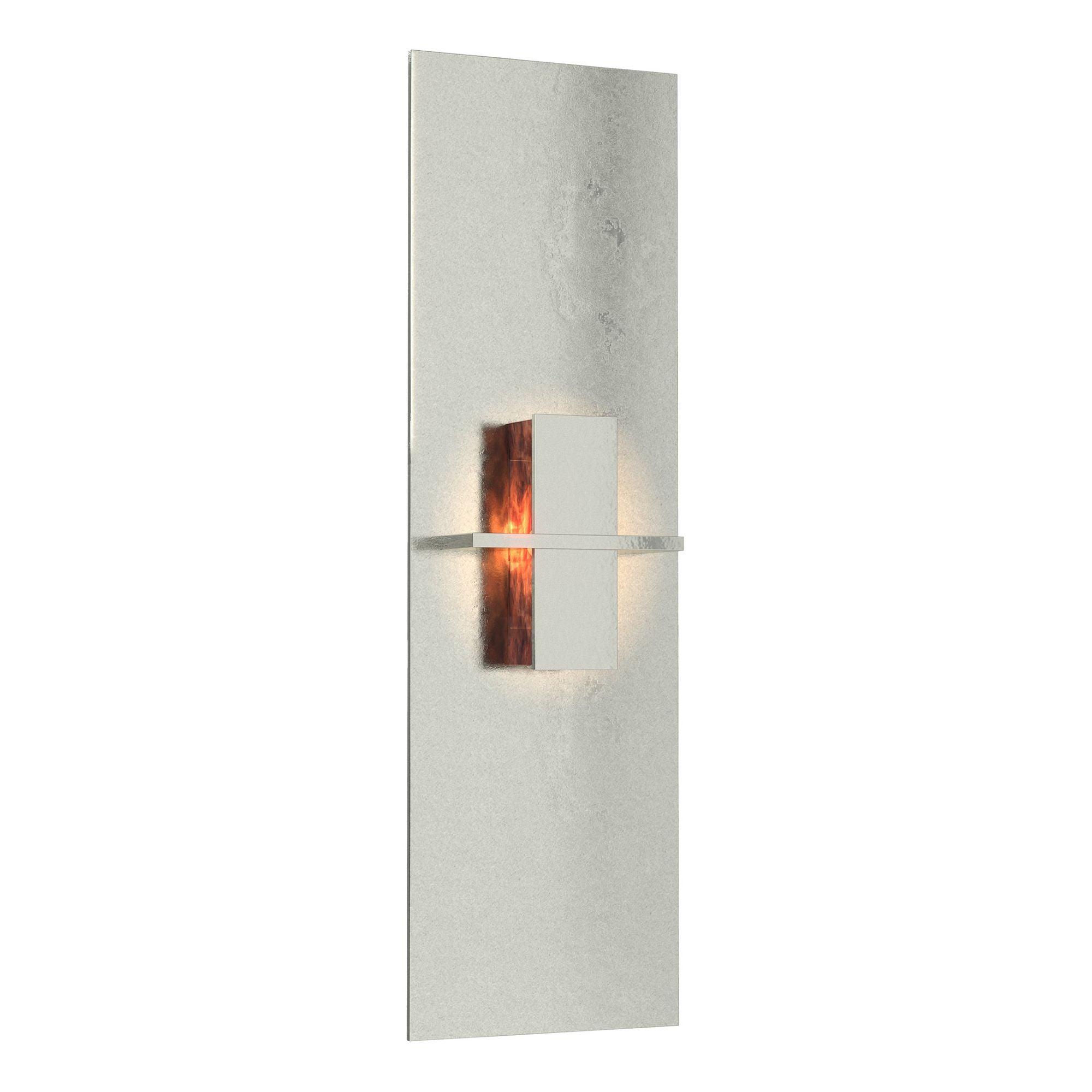 Aperture Vertical Sconce 1-Light Topaz Glass (ZB) in Sterling