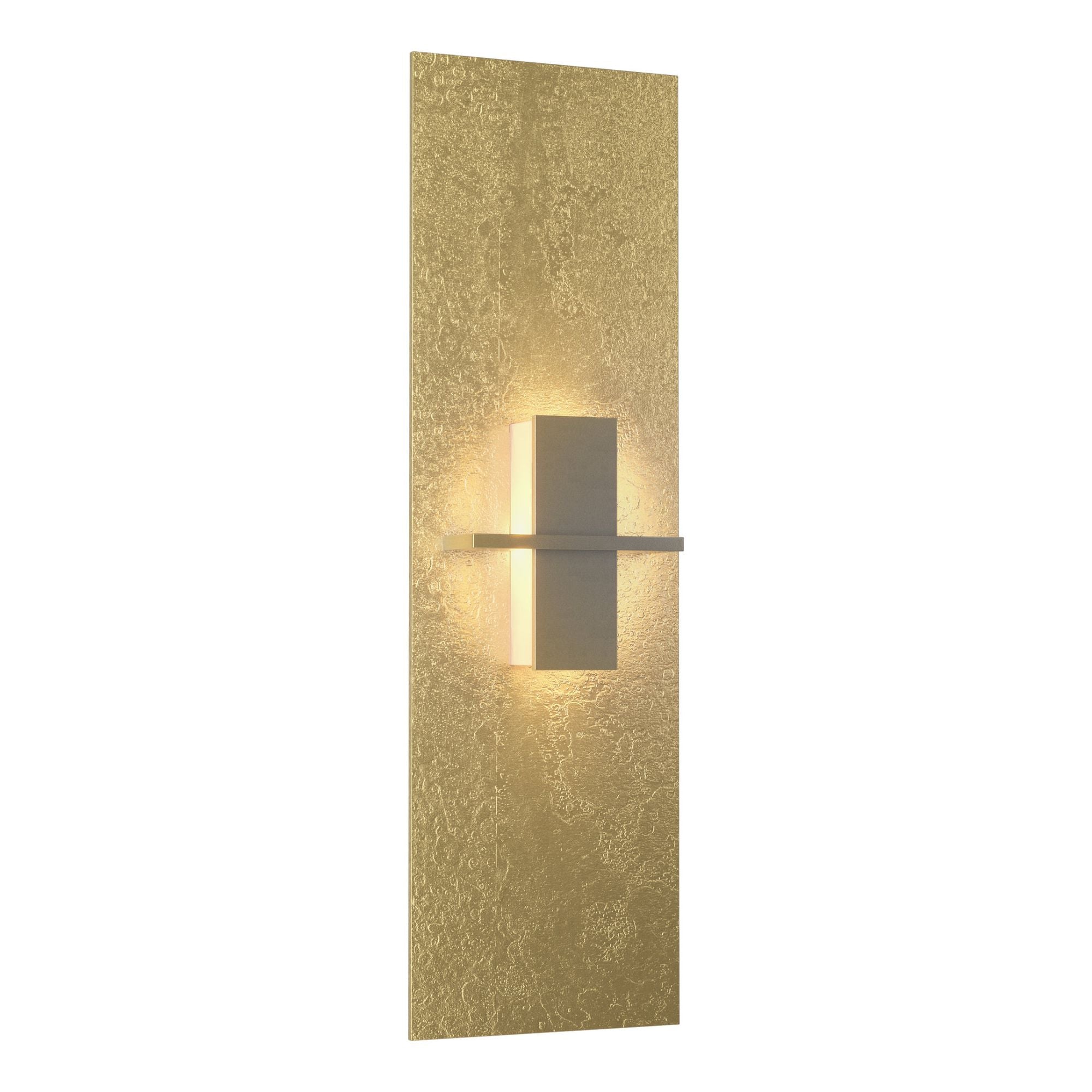 Aperture Vertical Sconce 1-Light White Art Glass (BB) in Modern Brass