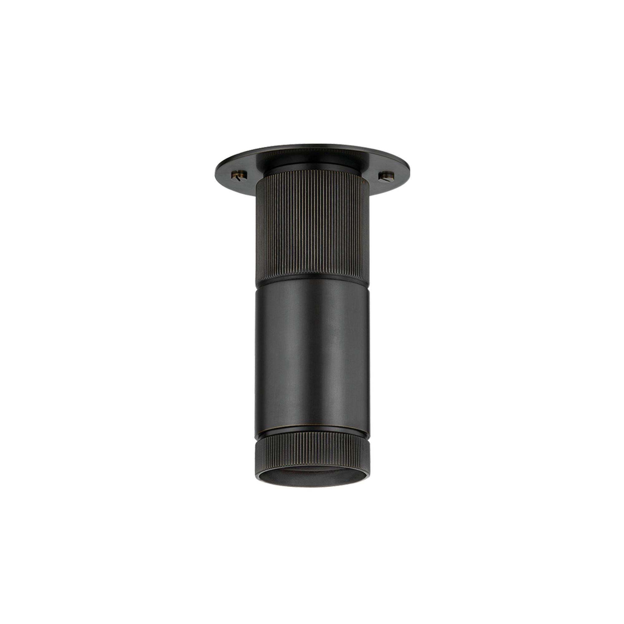 Dighton 1-Light Flush Mount in Distressed Bronze 4.75W x 7.5H