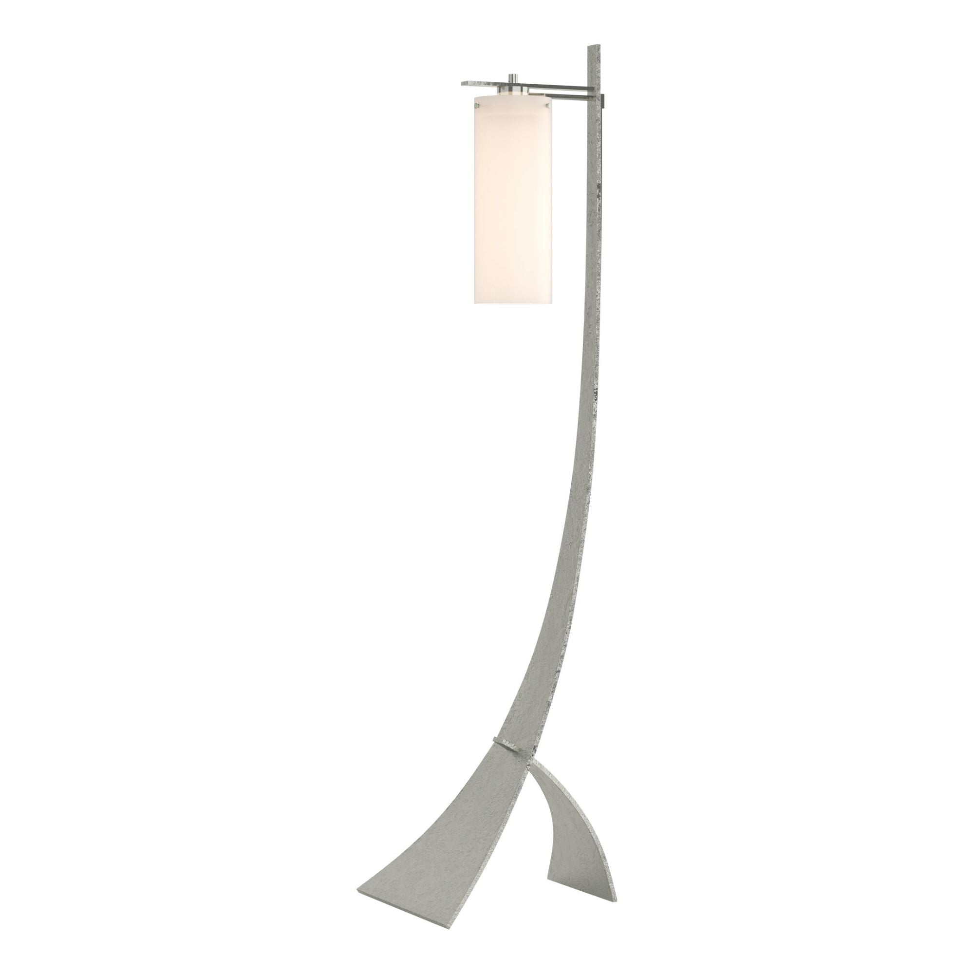 Stasis Floor Lamp 1-Light Opal Glass (GG) in Sterling
