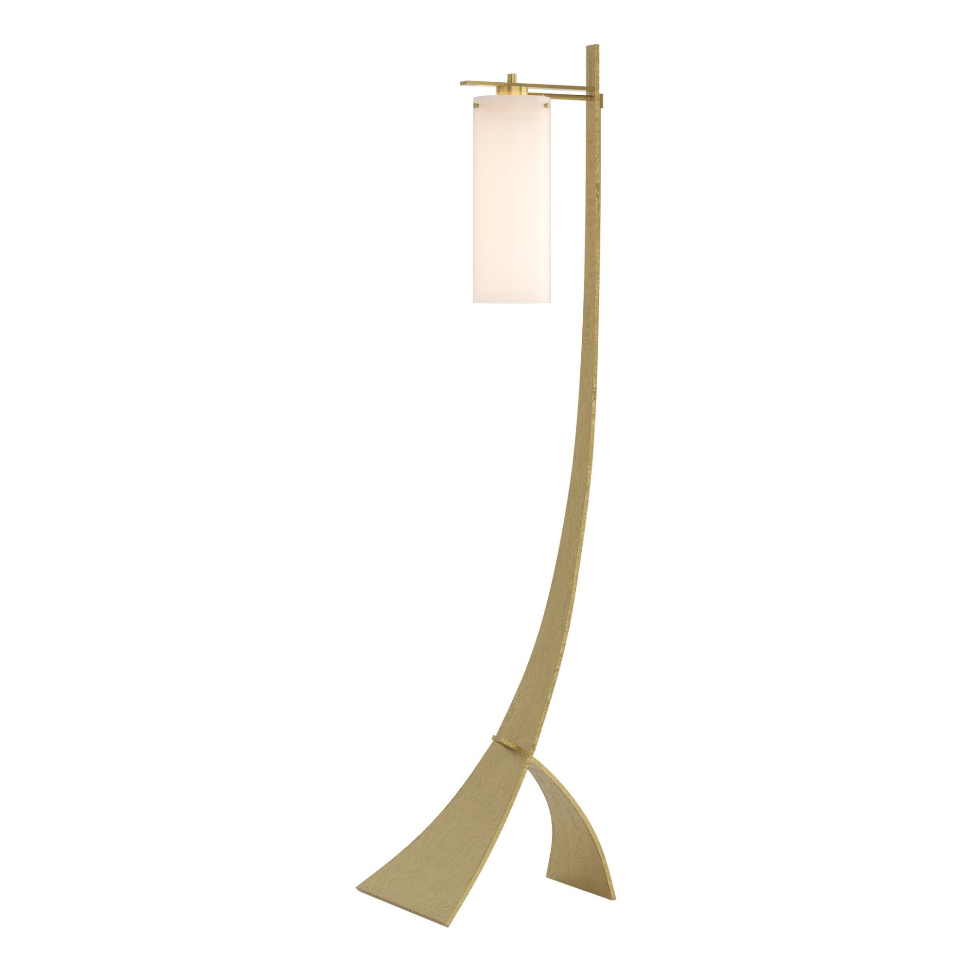 Stasis Floor Lamp 1-Light Opal Glass (GG) in Modern Brass