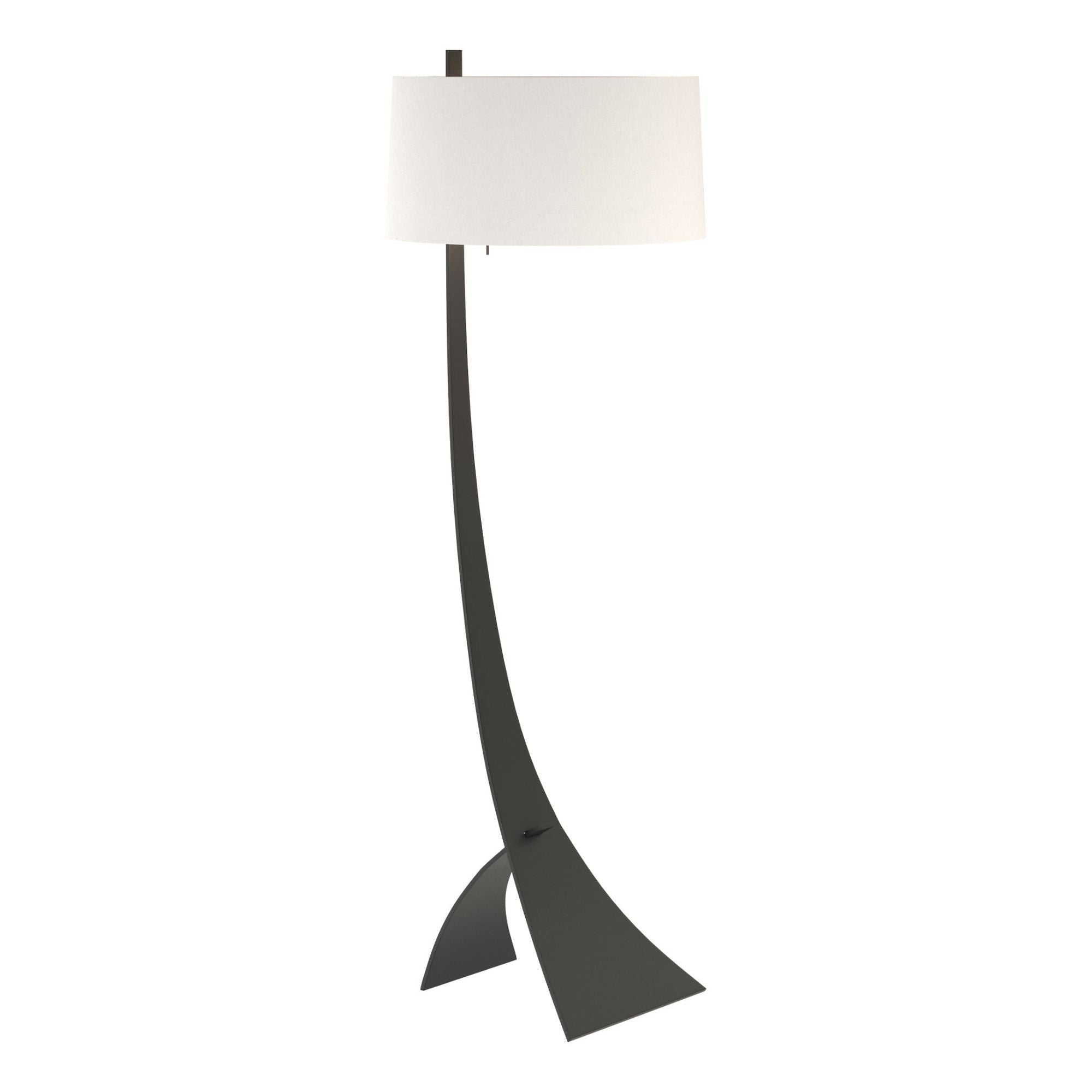 Stasis Floor Lamp 1-Light Natural Anna Shade (SF) in Black - Center Dimmer