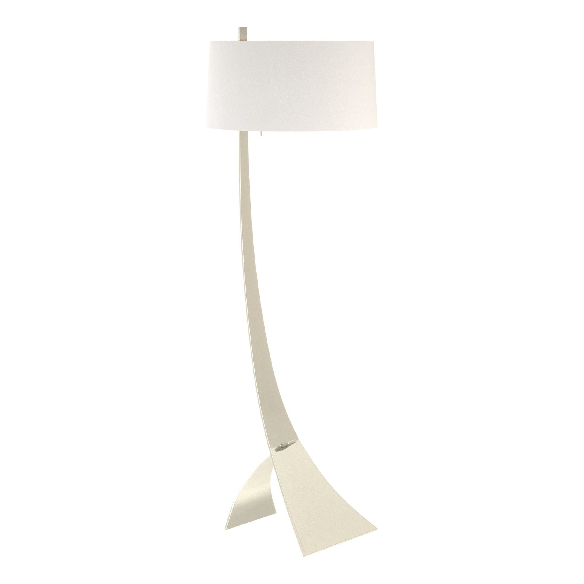 Stasis Floor Lamp 1-Light Natural Anna Shade (SF) in Sterling - Center Dimmer