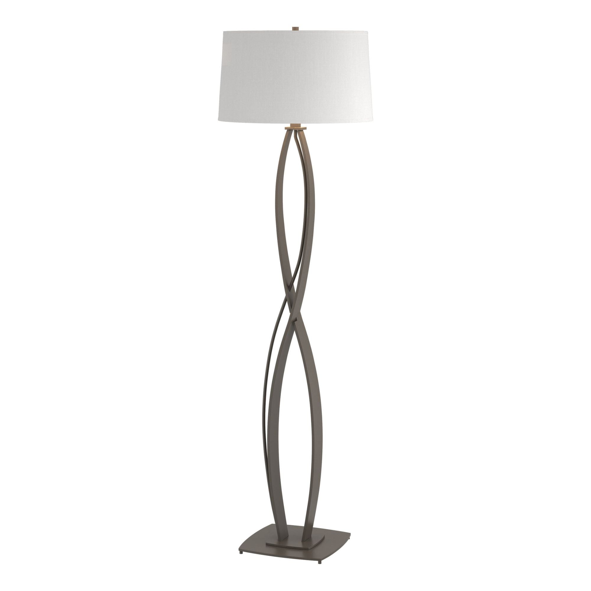 Almost Infinity Floor Lamp 1-Light Natural Anna Shade (SF) in Dark Smoke - Dimmer on Socket