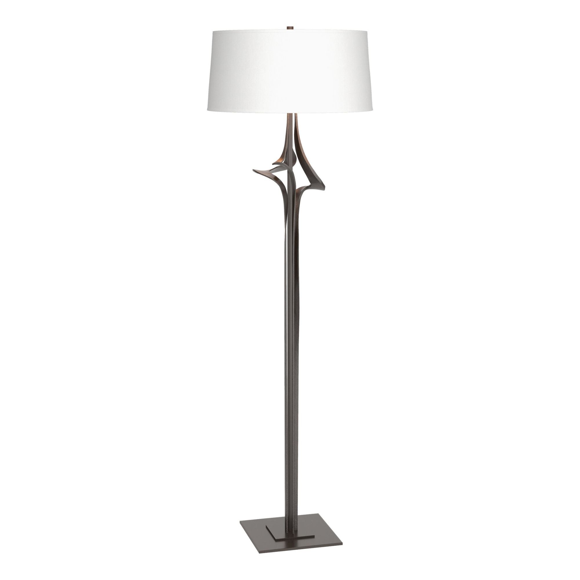 Antasia Floor Lamp 1-Light Natural Anna Shade (SF) in Oil Rubbed Bronze - Dimmer on Socket