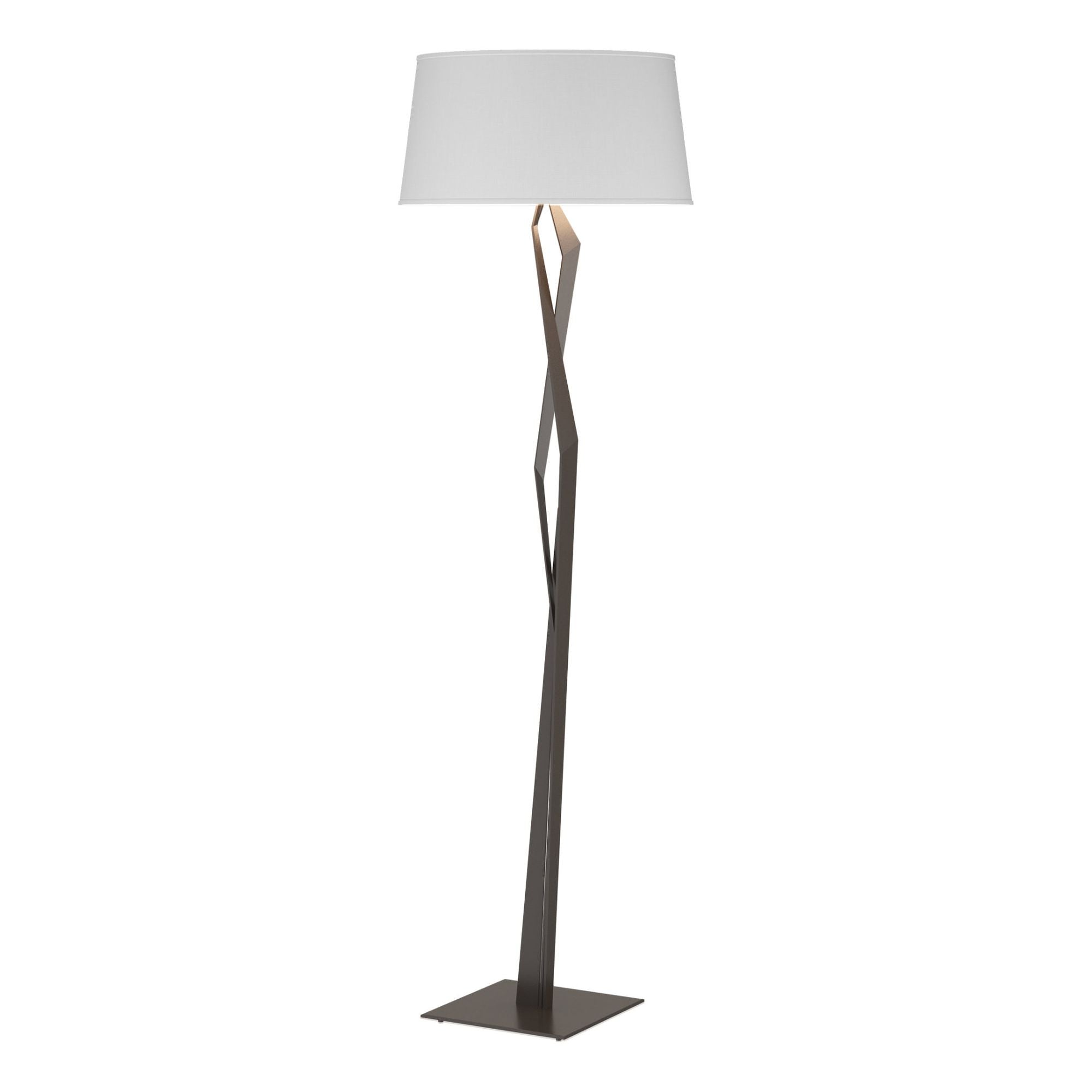 Facet Floor Lamp 1-Light Natural Anna Shade (SF) in Oil Rubbed Bronze - On Socket