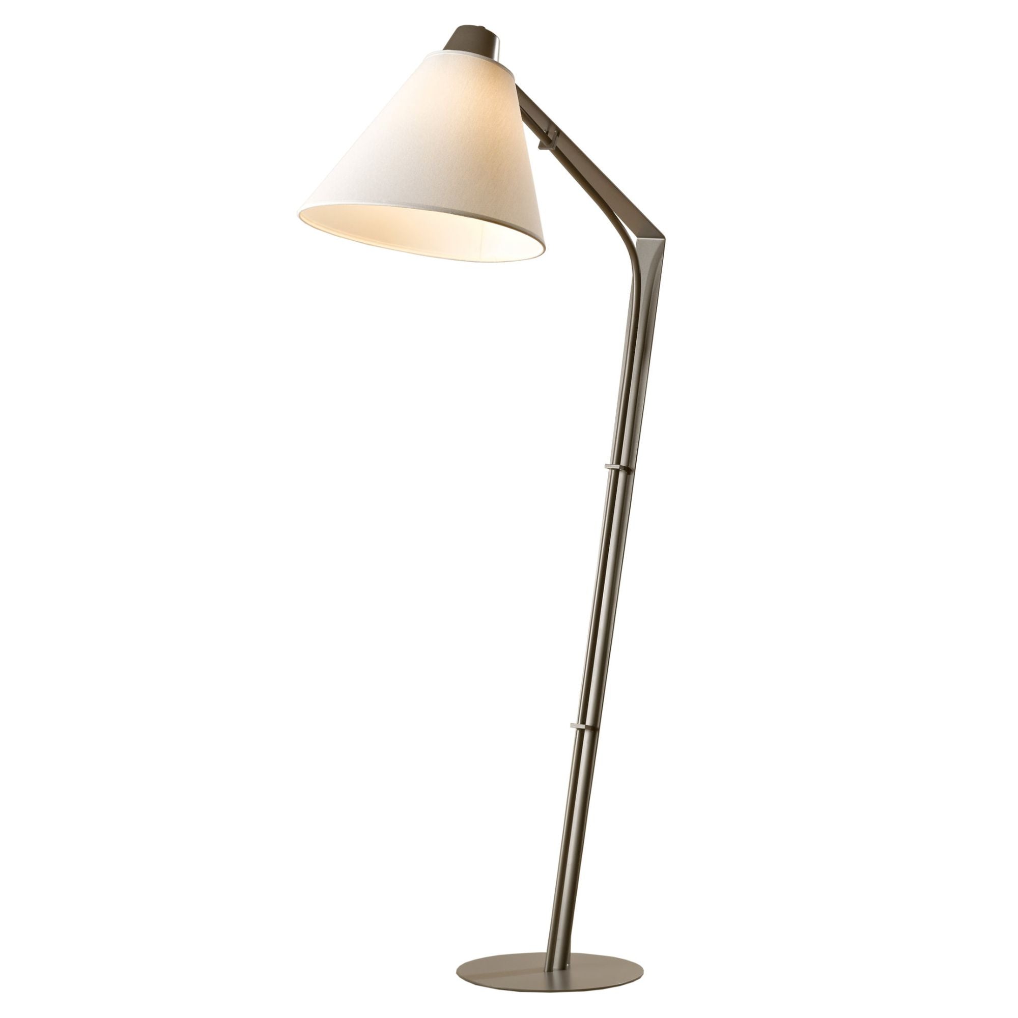 Reach Floor Lamp 1-Light Natural Anna Shade (SF) in Dark Smoke - Dimmer on Socket
