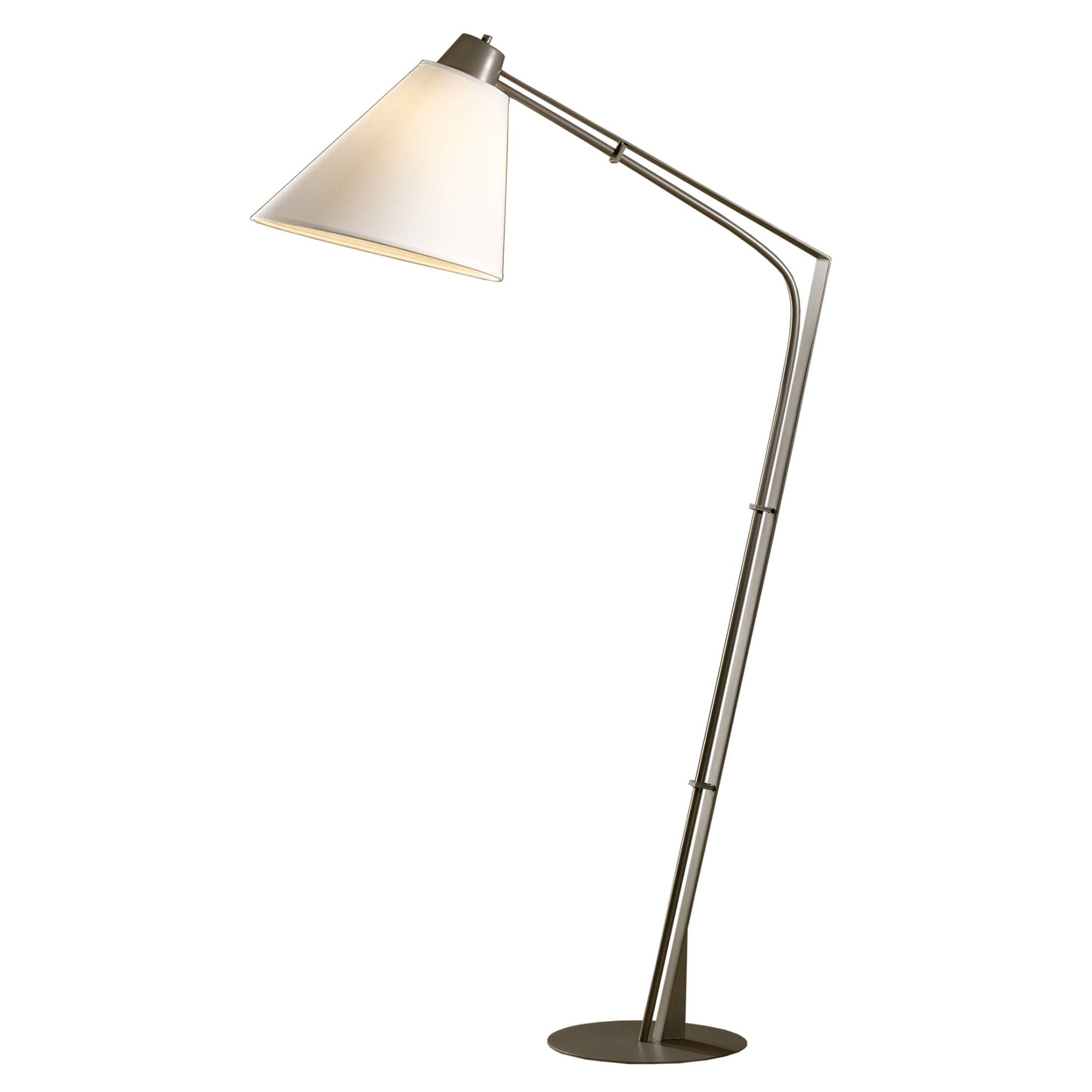 Reach Floor Lamp 1-Light Natural Anna Shade (SF) in Dark Smoke - Dimmer on Socket