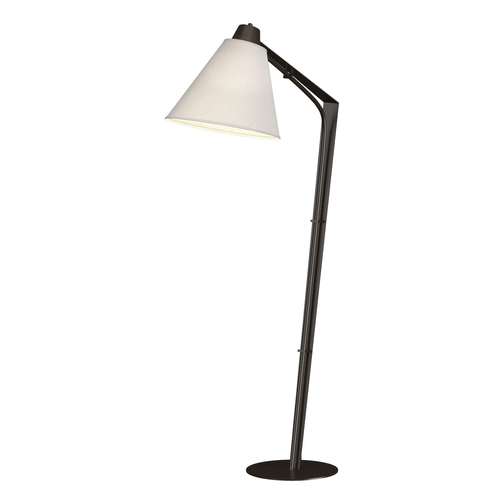 Reach Floor Lamp 1-Light Natural Anna Shade (SF) in Oil Rubbed Bronze - Dimmer on Socket