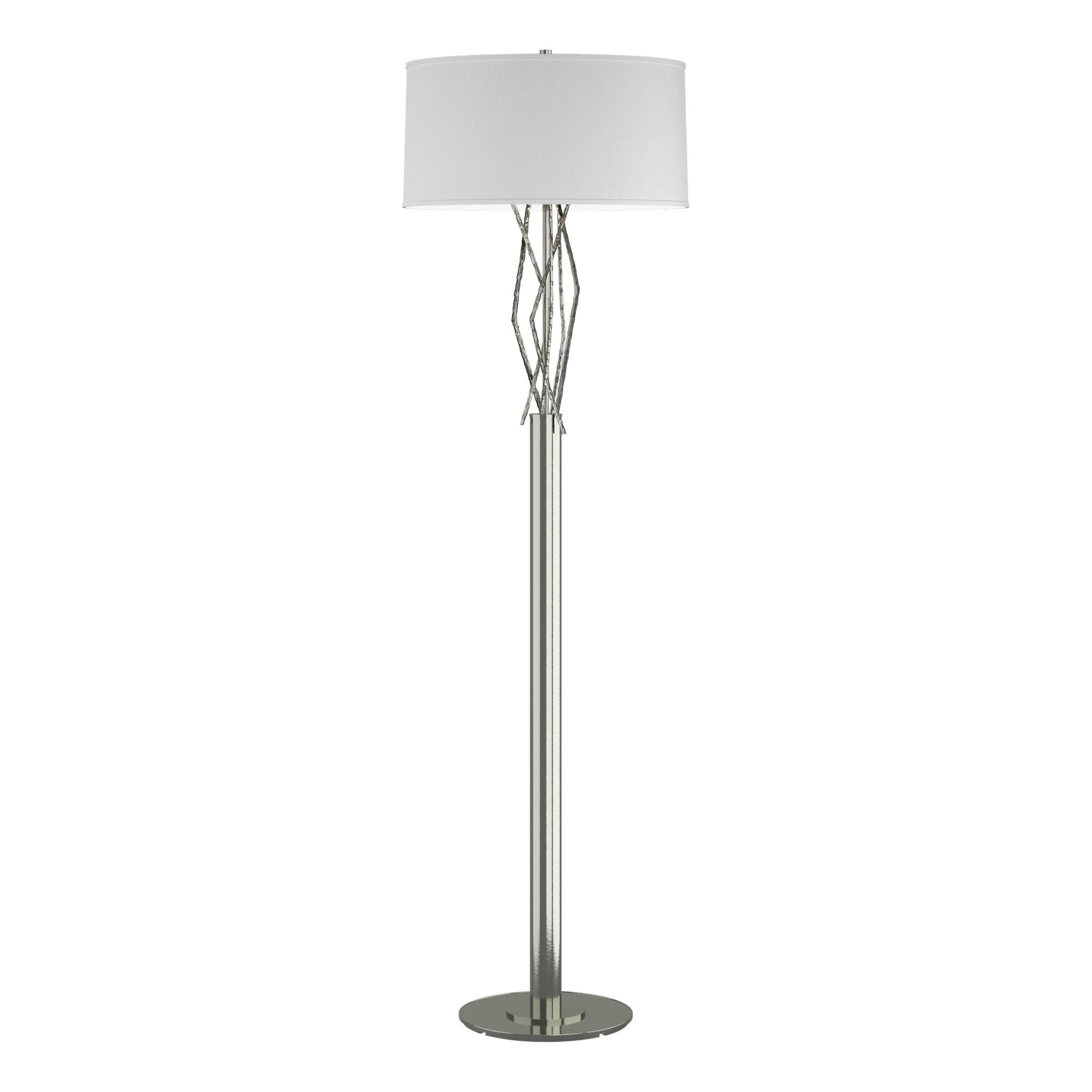 Brindille Floor Lamp 1-Light Natural Anna Shade (SF) in Sterling - Dimmer on Socket