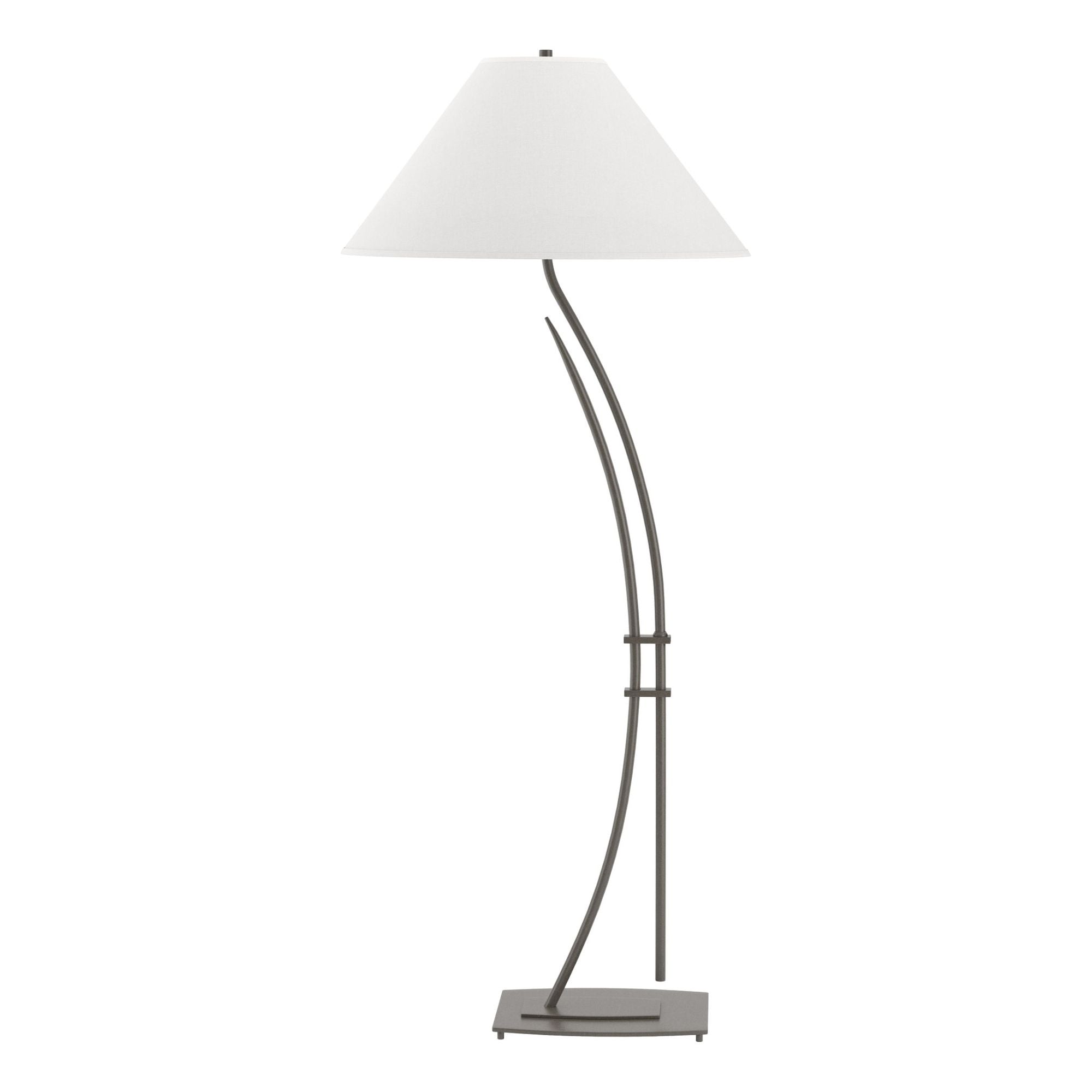 Metamorphic Contemporary Floor Lamp 1-Light Natural Anna Shade (SF) in Dark Smoke