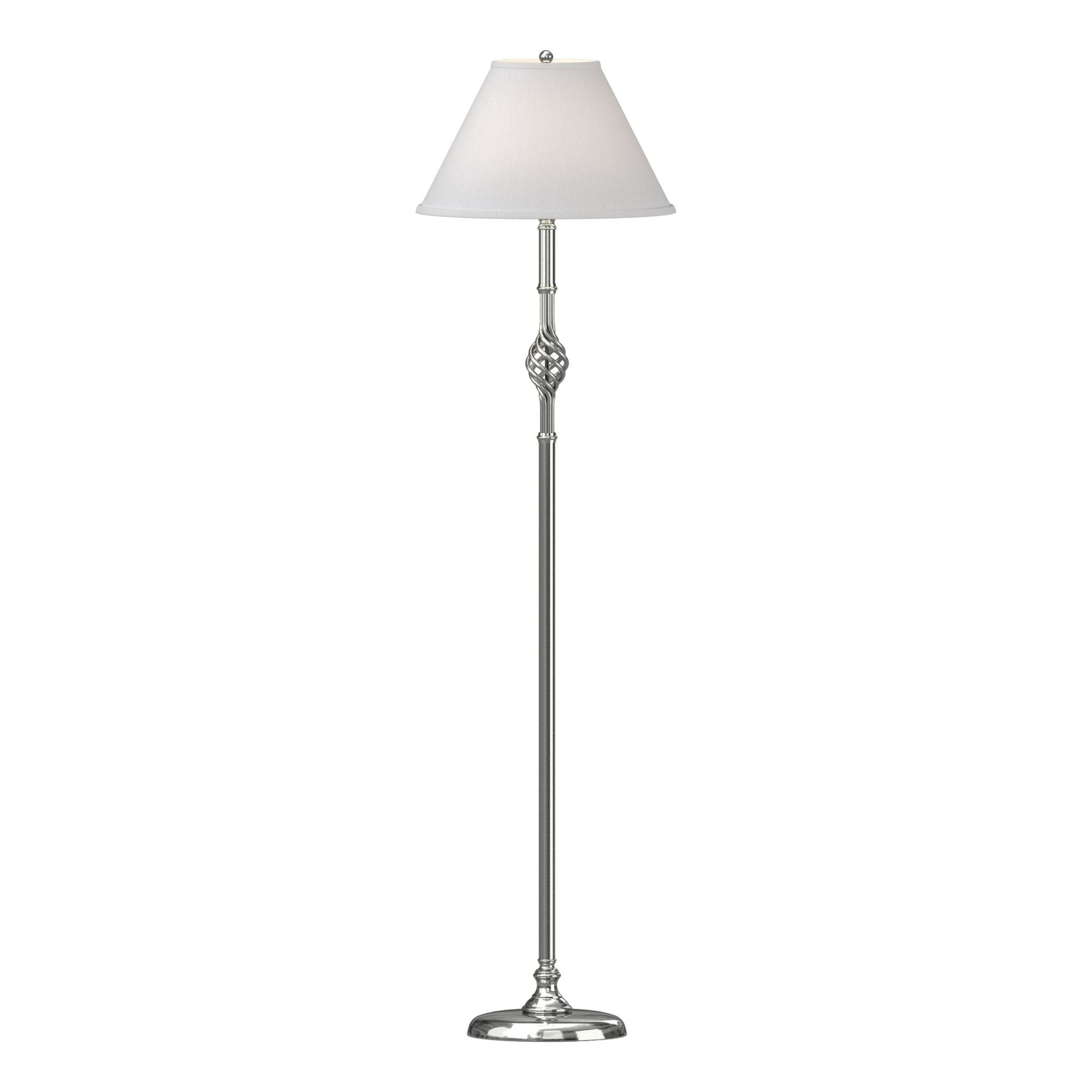Twist Basket Floor Lamp 1-Light Natural Anna Shade (SF) in Sterling