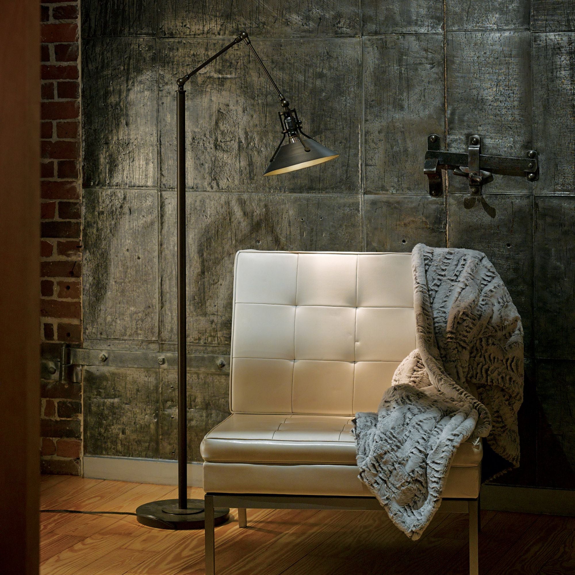 Henry Floor Lamp 1-Light Dark Smoke Accent in Dark Smoke - Dimmer on Socket