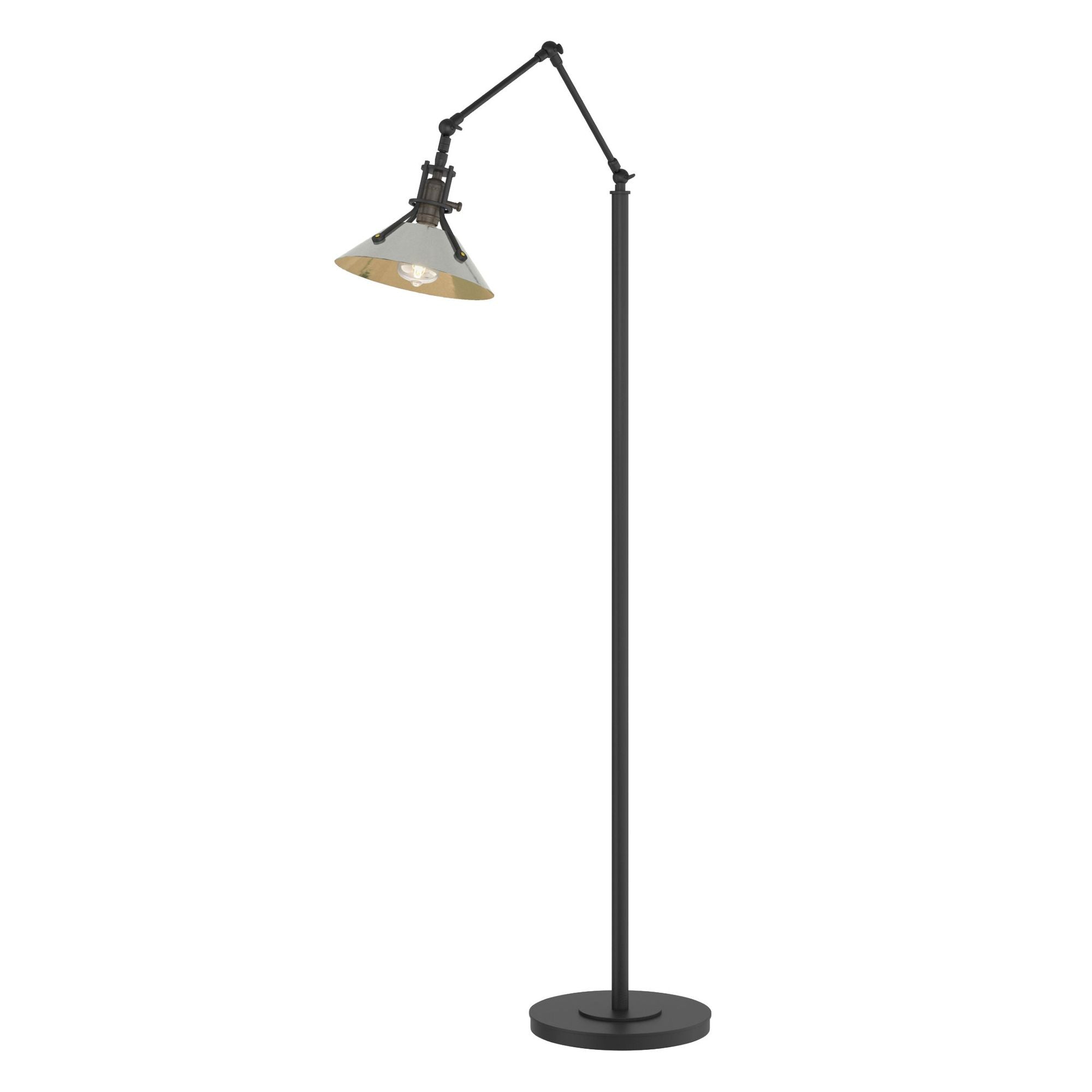 Henry Floor Lamp 1-Light Sterling Accent in Black - Dimmer on Socket